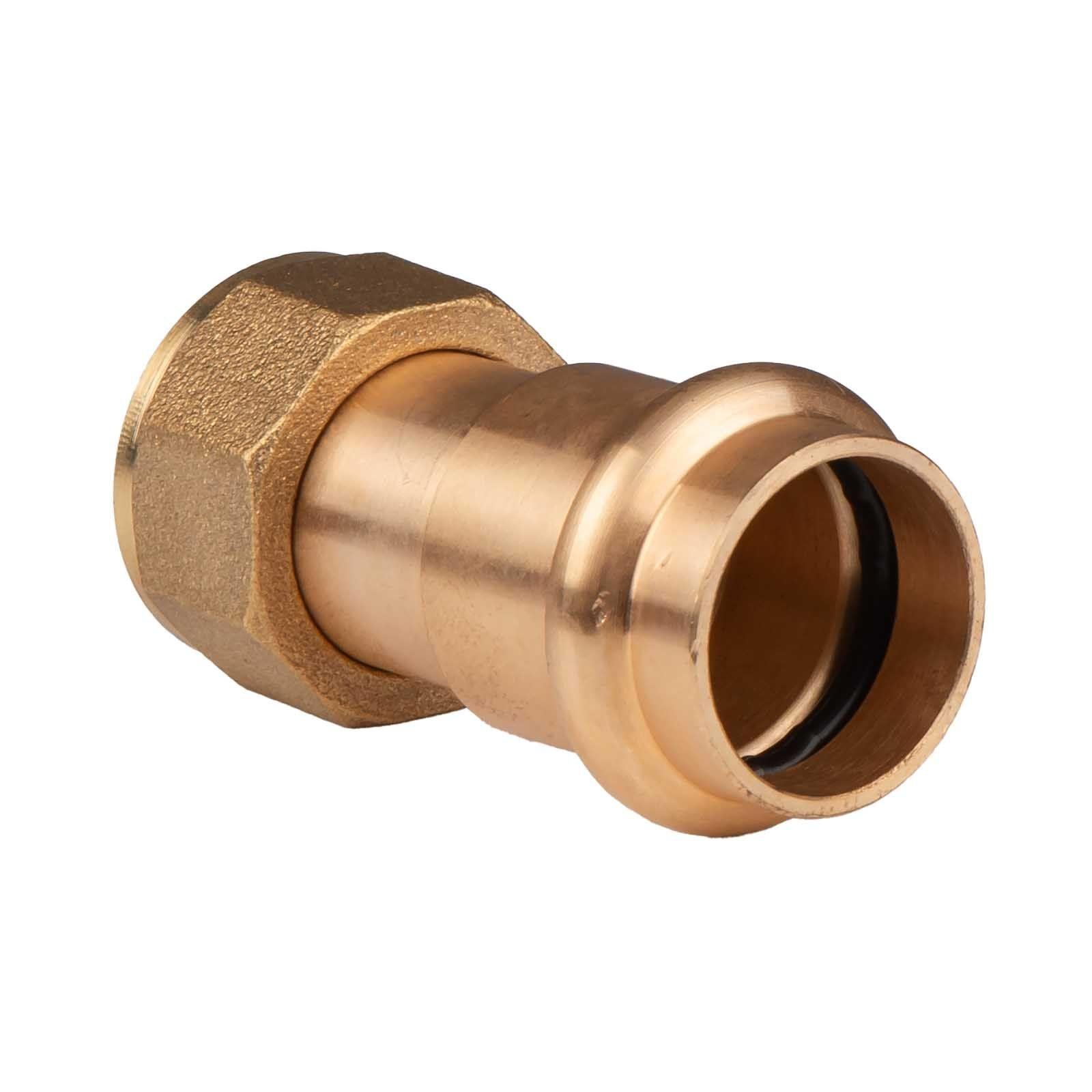 Kupfer Pressfitting Übergang aus Rotguss 15 mm - 1/2" AG V+M-Kontur DVGW – Bild 2 von 2