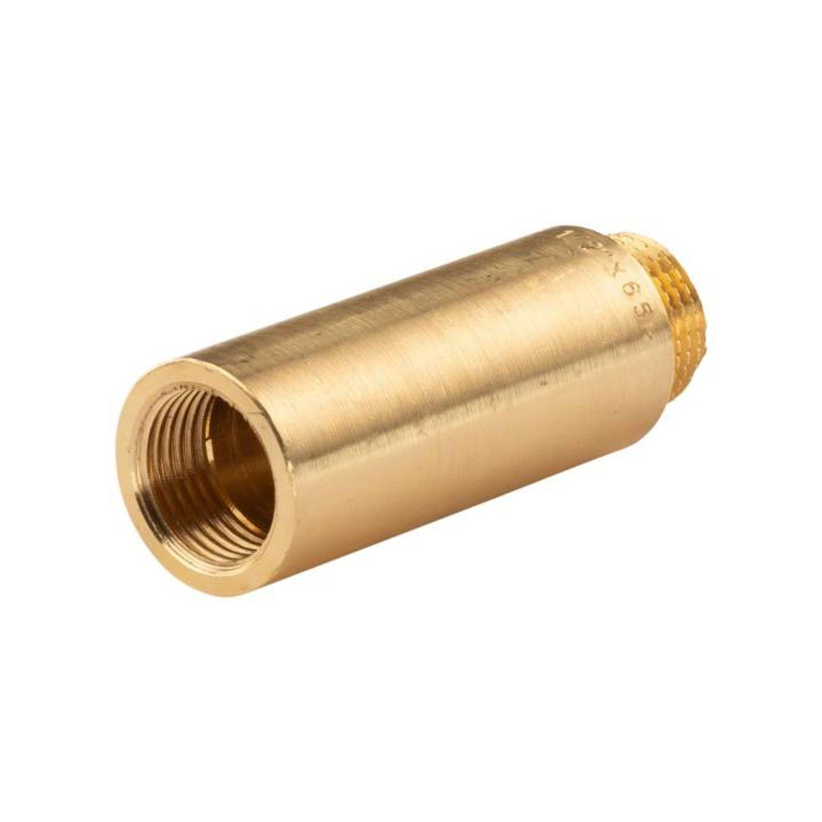Messing Gewinde-Fitting Hahnverlängerung IG/AG 1/2" (DN 15) Länge 65 mm - schwere Ausführung – Bild 2 von 2