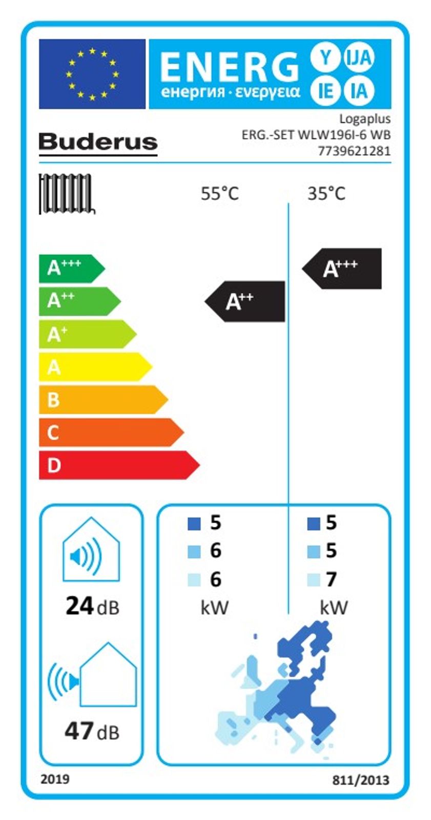 Buderus Luft-Wasser-Wärmepumpe Logaplus Ergänzung-Set WLW196i-6 WB ODU6.2i,HW-Set HYC25,3-Wege-Ventil,INPA