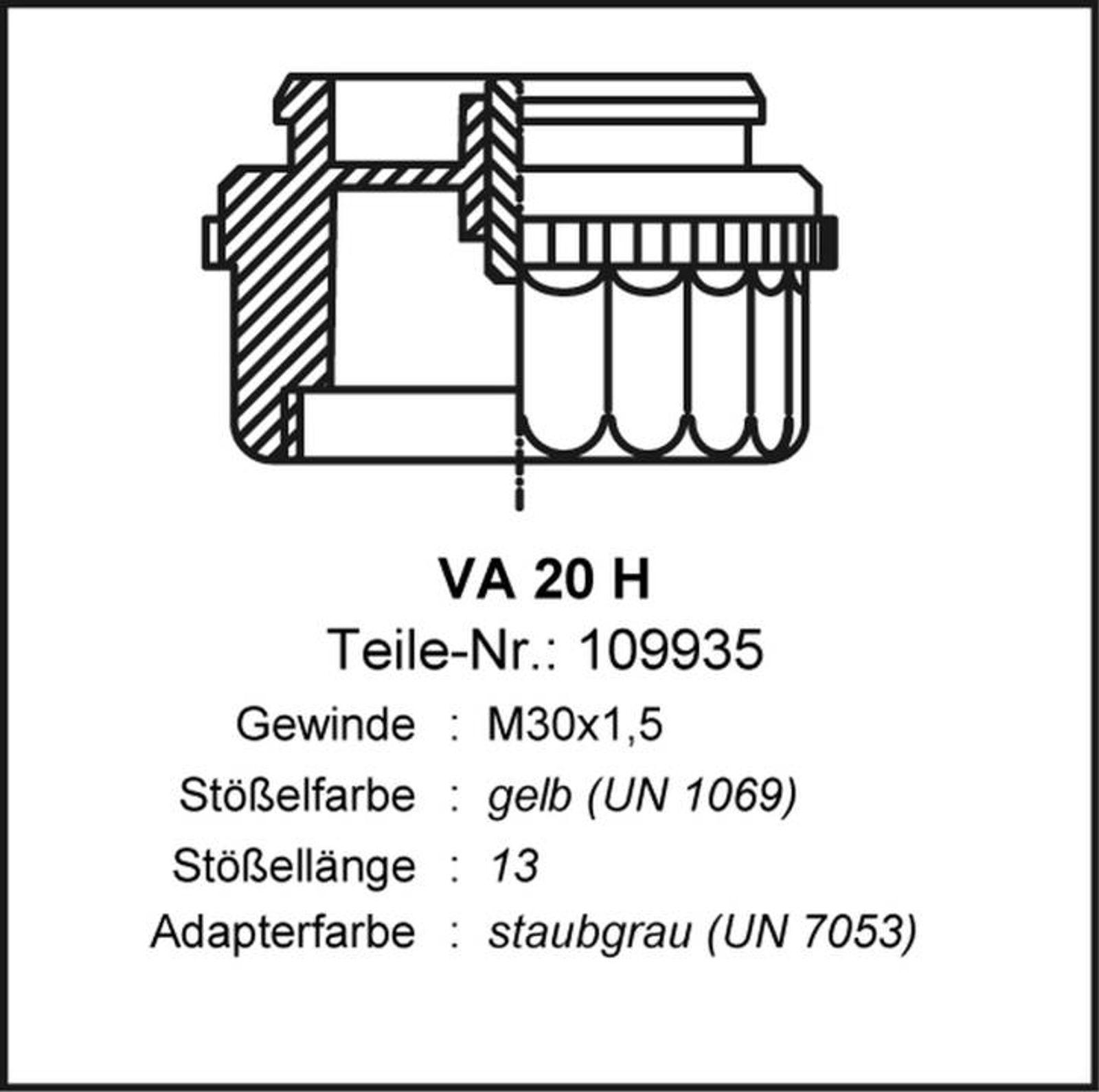 Stellantrieb Fußbodenheizung 230 V AC NC Alpha 5 Ventilanpassung VA20H