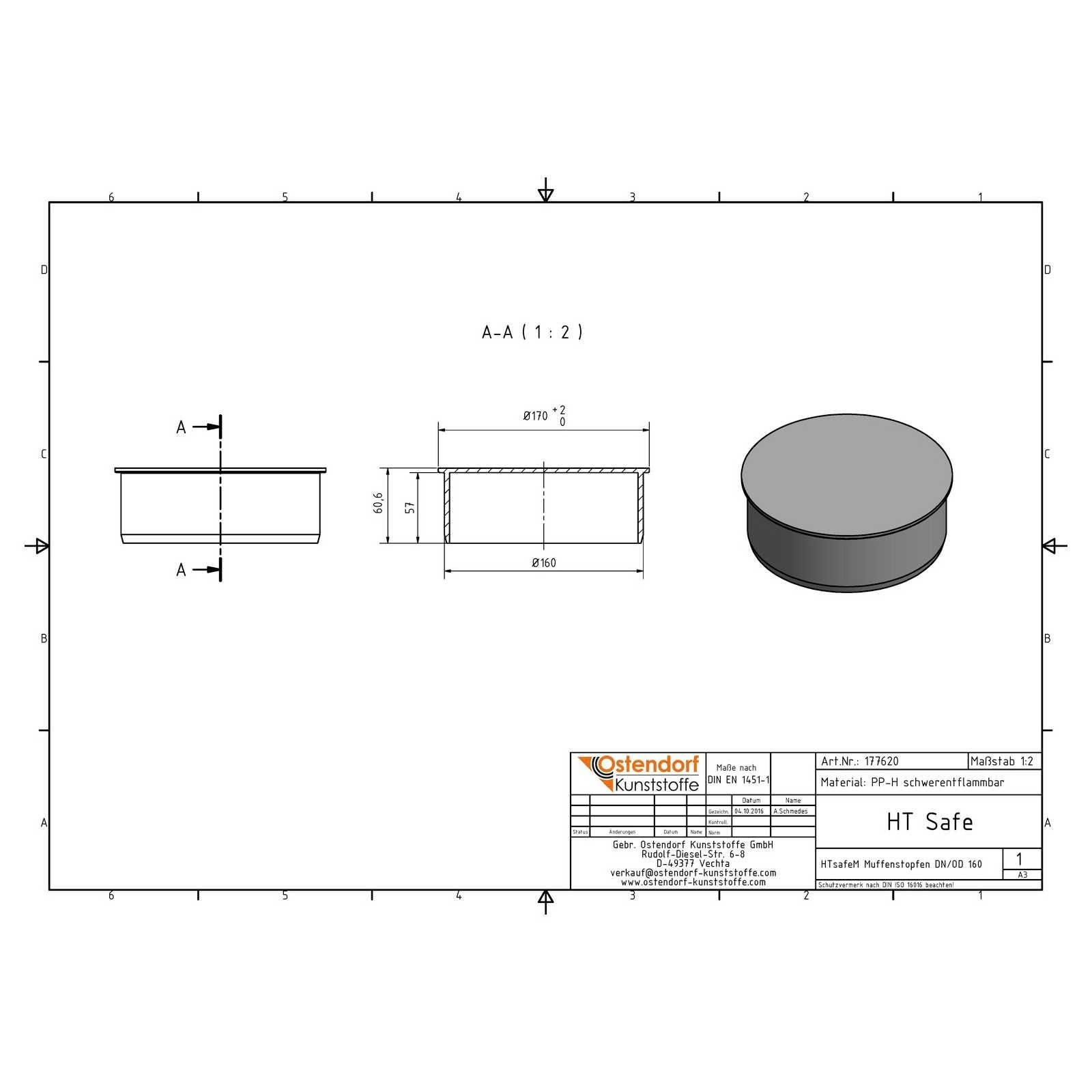 HTsafeM Muffenstopfen DN 160 – Bild 2 von 2