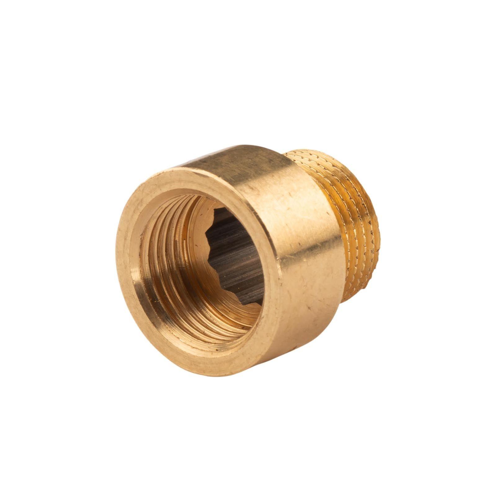 Messing Gewinde-Fitting Hahnverlängerung IG/AG 3/8" (DN10) L=10mm, schwere Ausführung – Bild 2 von 2