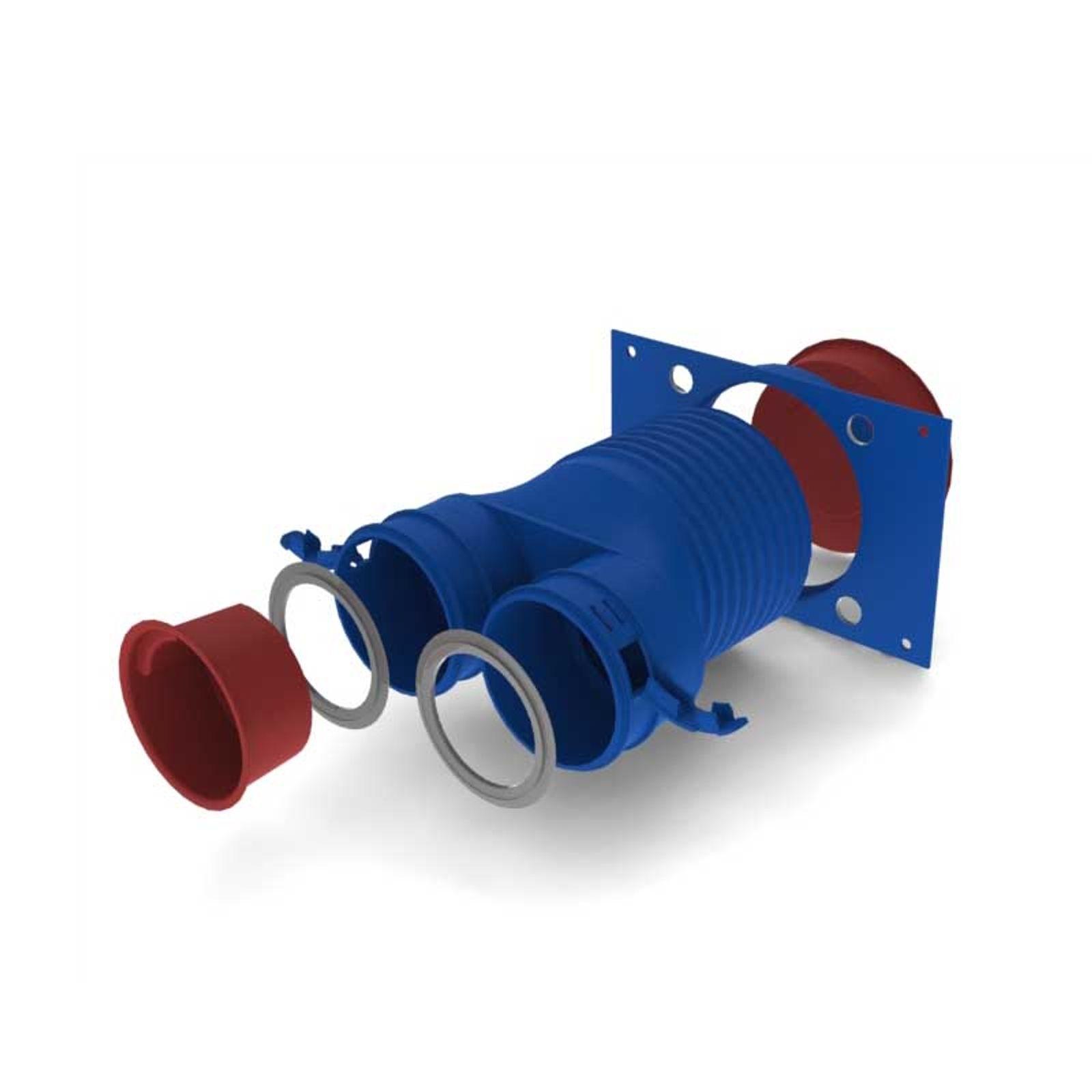 Kermi x-well Ventilanschluss gerade 2x NW 75 - 125