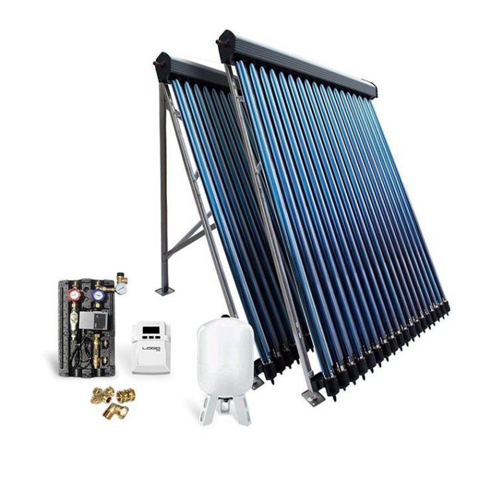 Solar-Paket Röhrenkollektor HP30 9,78 m² für Flachdach