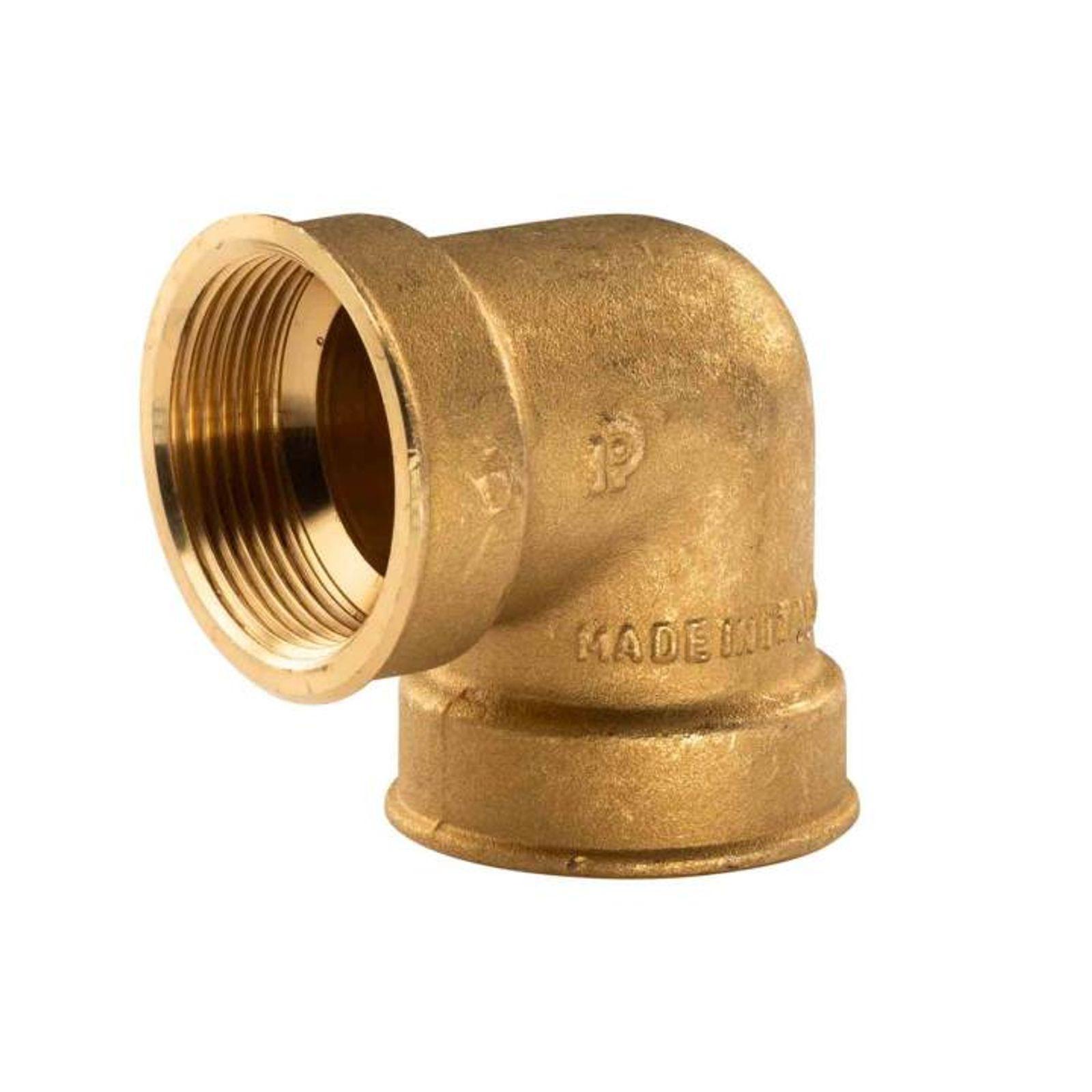 Messing Gewinde-Fitting 90° Winkel 1 1/2"IG - 1 1/2''IG (DN 40) - schwere Ausführung – Bild 2 von 2