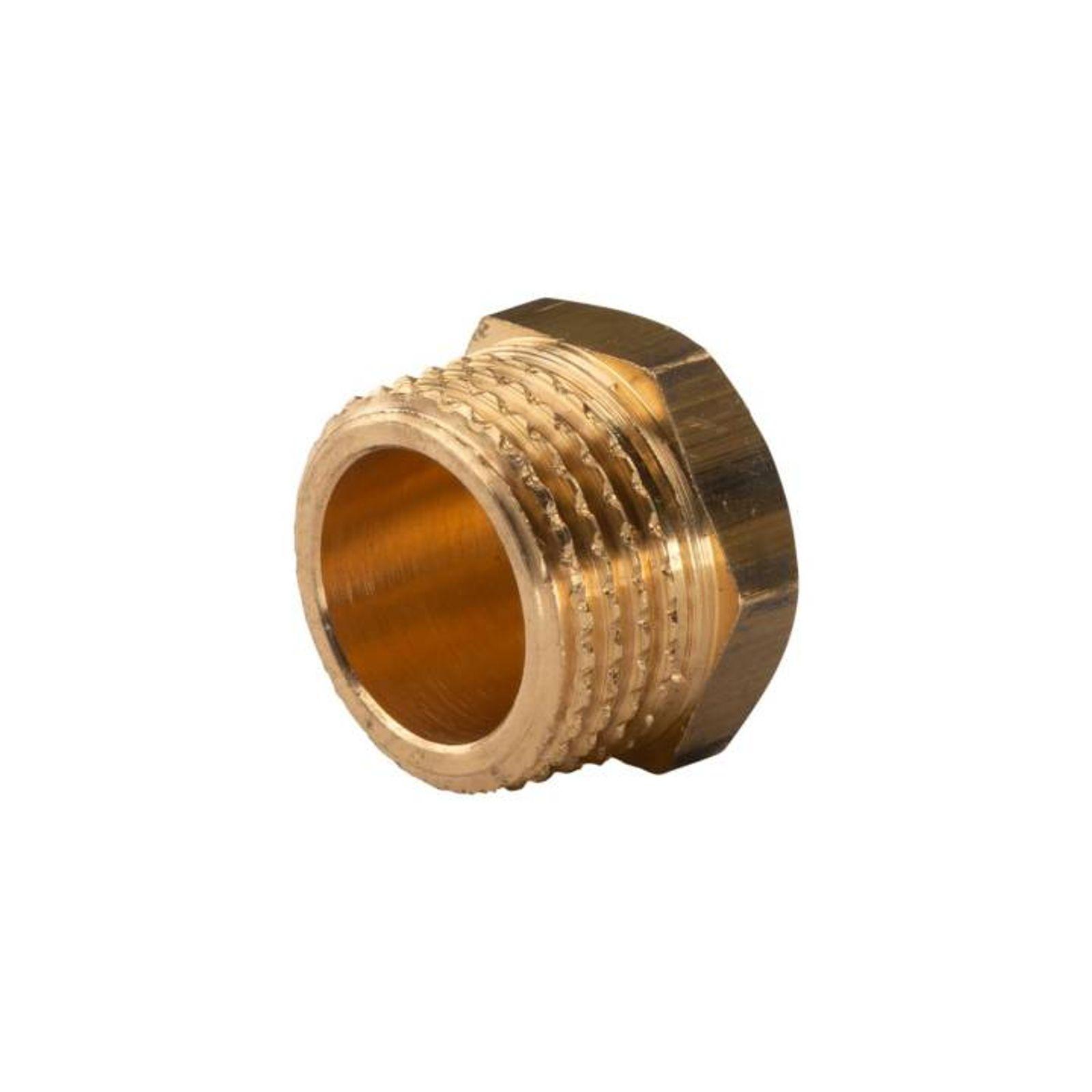 Messing Gewinde-Fitting Stopfen 1/2"AG (DN 15) - schwere Ausführung – Bild 2 von 2