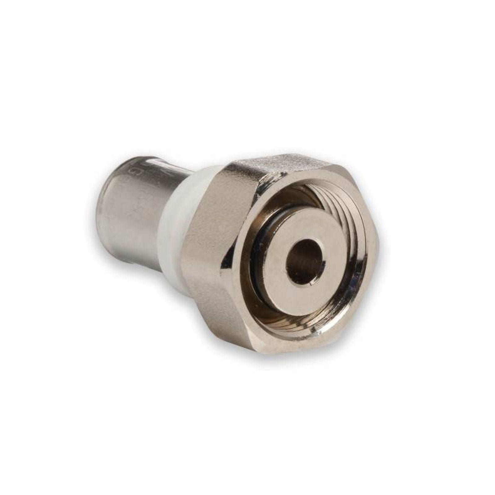 Selfio-Press Aluverbund Pressfitting Übergangsverschraubung Eurokonus-Gewinde (vernickelt) 16 x 2 mm - 3/4" TH + U Kontur