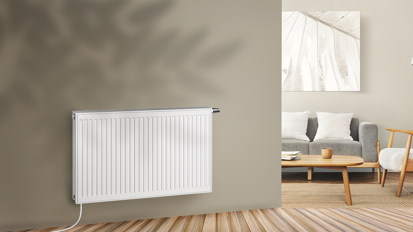 Wärmepumpenheizkörper an der Wand