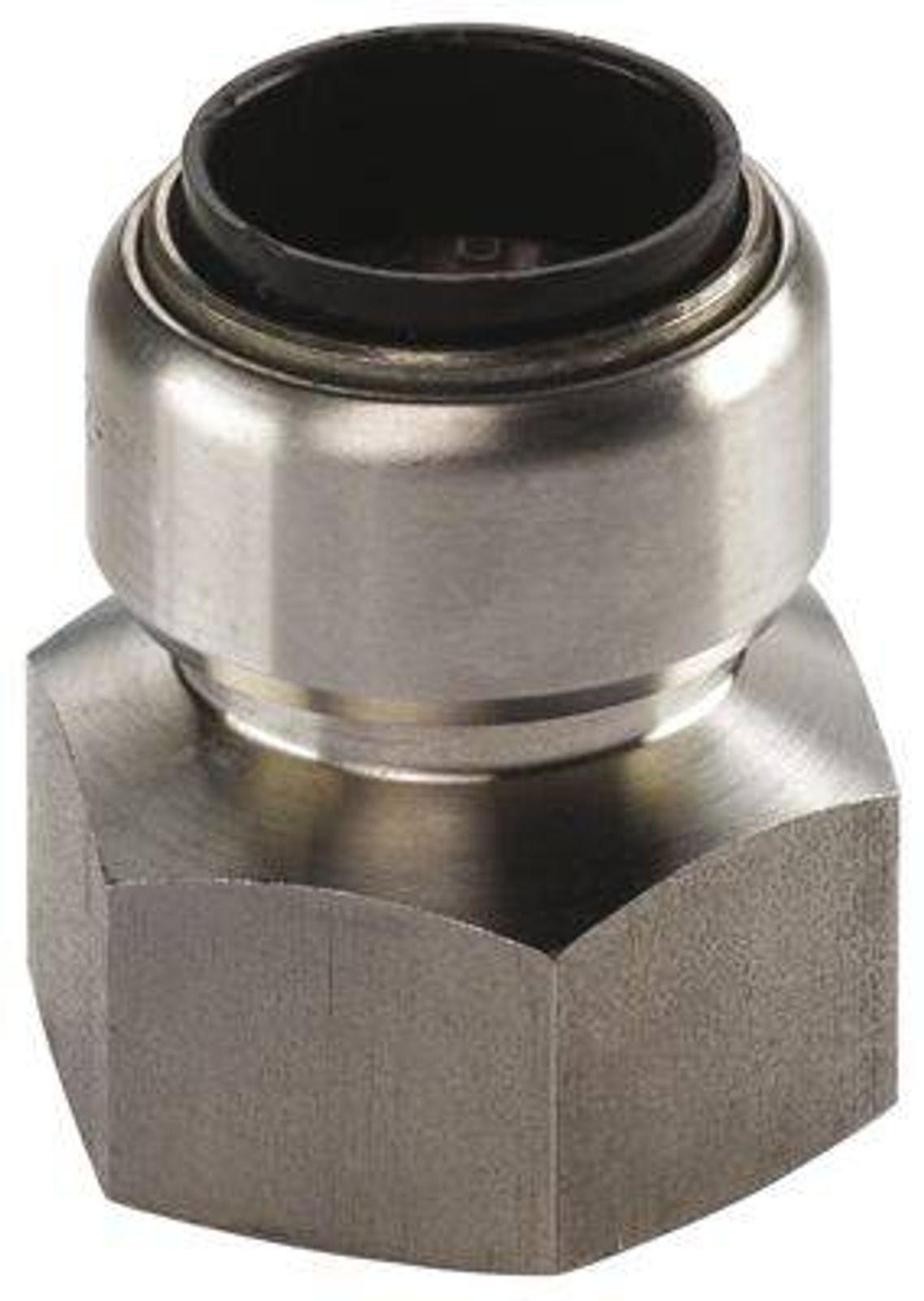 Edelstahl Steckfitting Tectite Übergangsverschraubung Innengewinde 35 mm - 1 1/4" DVGW