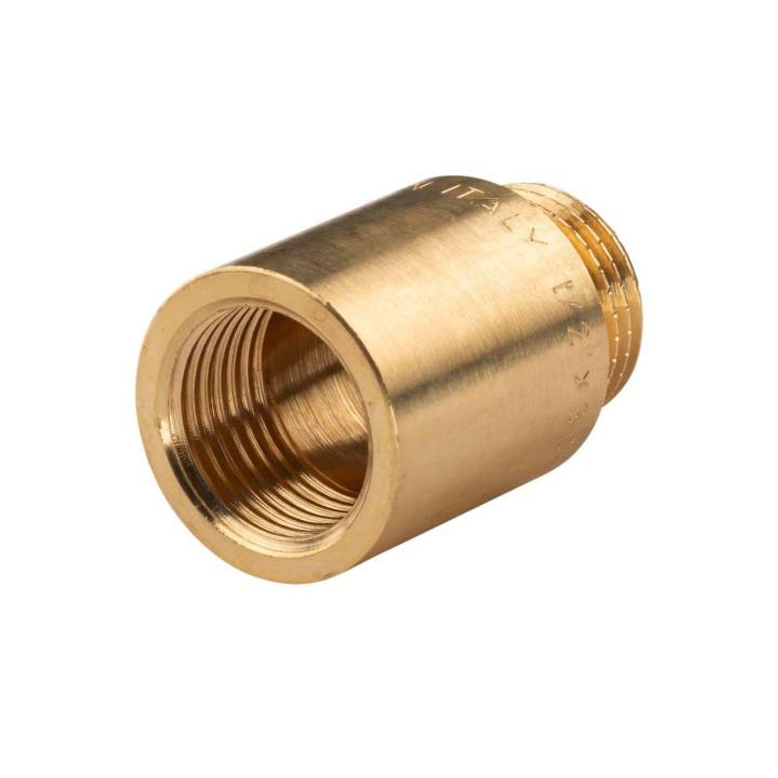 Messing Gewinde-Fitting Hahnverlängerung IG/AG 1/2" (DN 15) Länge 30 mm - schwere Ausführung – Bild 2 von 2
