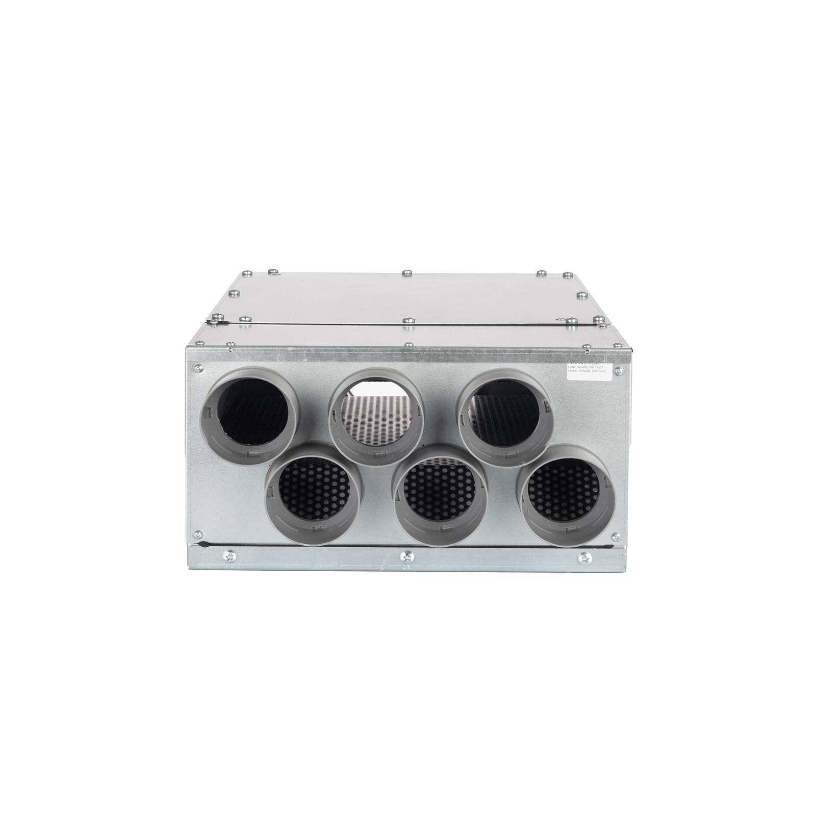 AERIVA Luftverteiler 6x DN75 für Kunststoff-Flexkanal mit Schalldämpfer DN160 – Bild 4 von 8