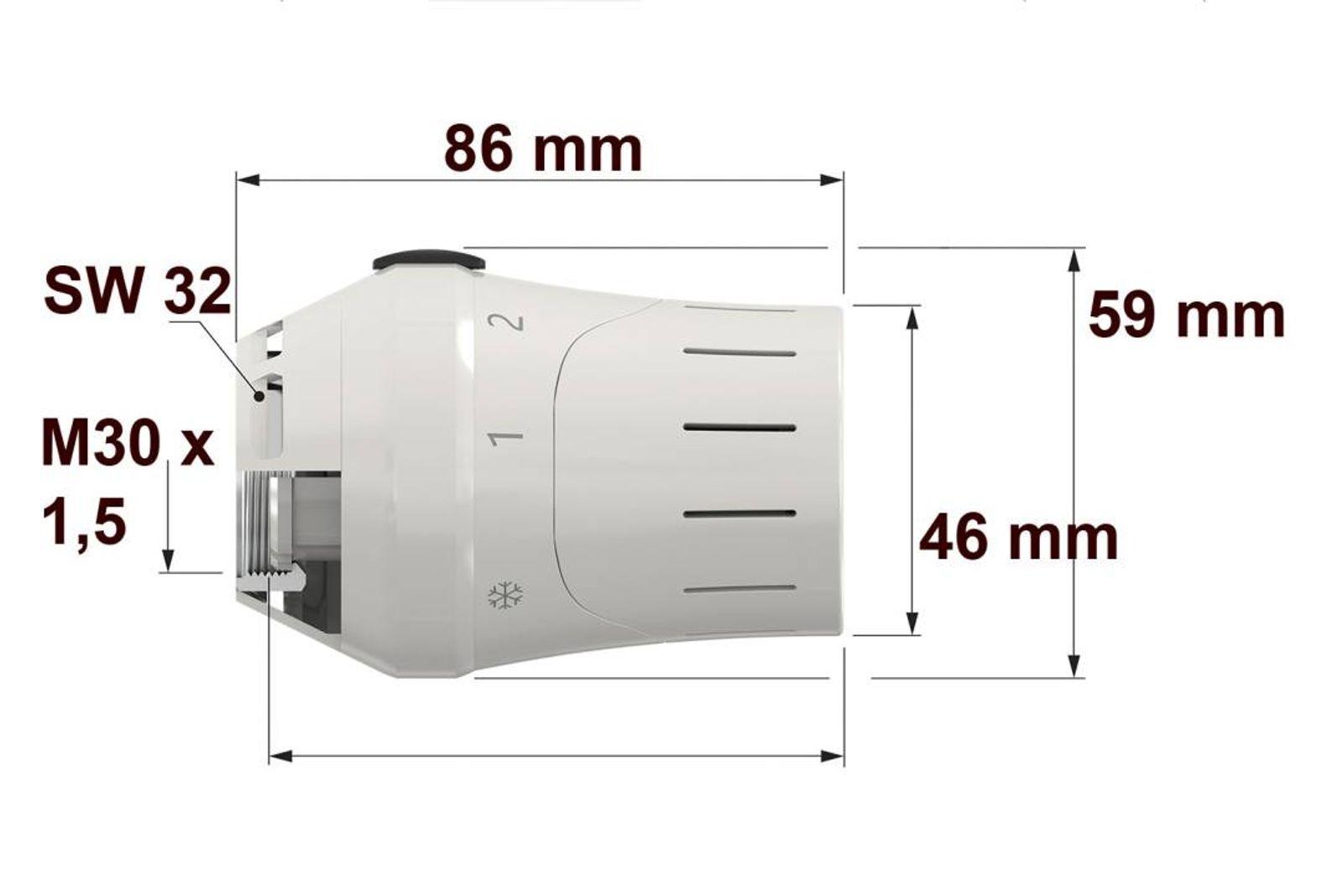 Simplex Design-Thermostatkopf TC-E1 Gewindeanschluss – Bild 4 von 4