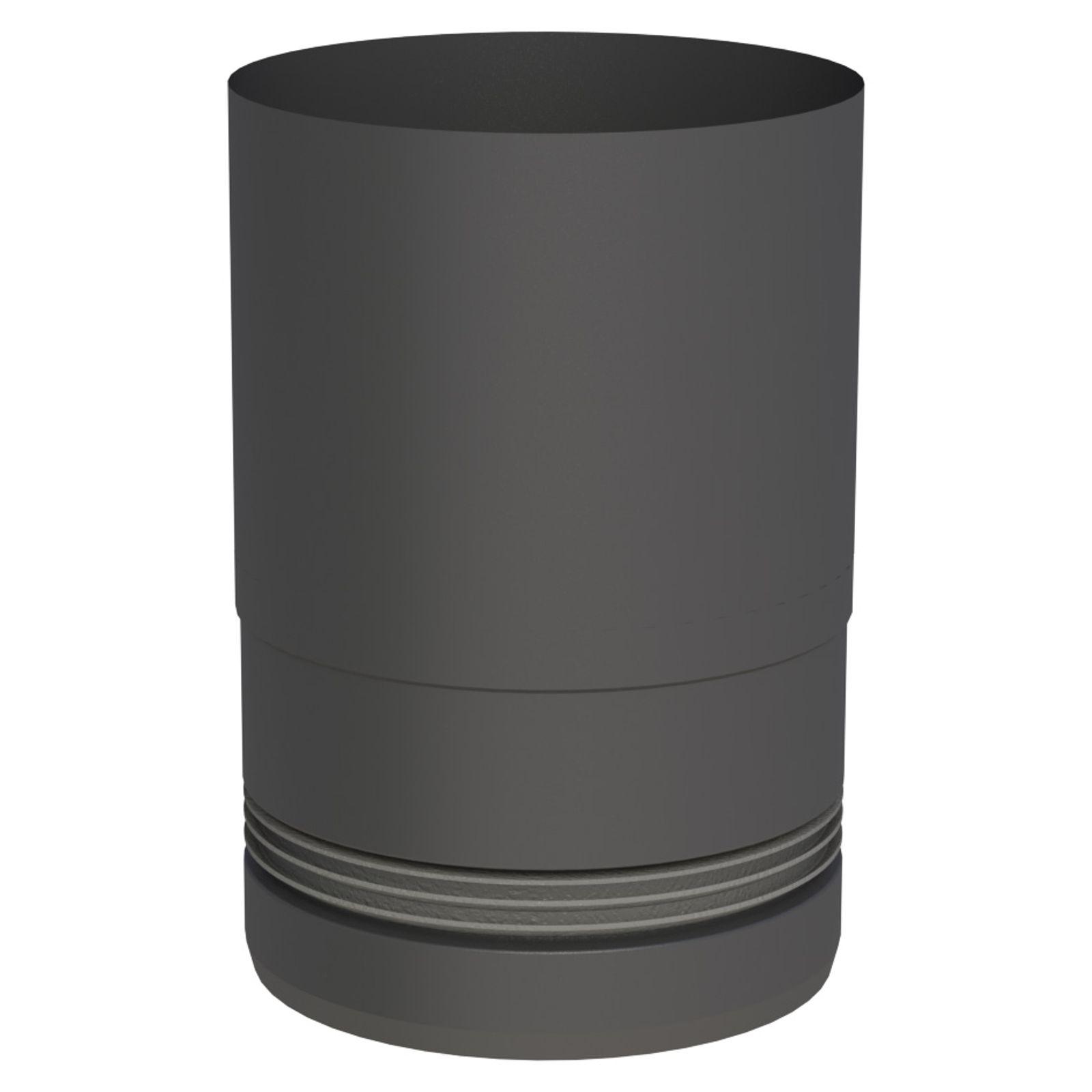 Jeremias PELLET-LINE Geräteanschluss mit Einzug Edelstahl schwarz Ø 80 mm