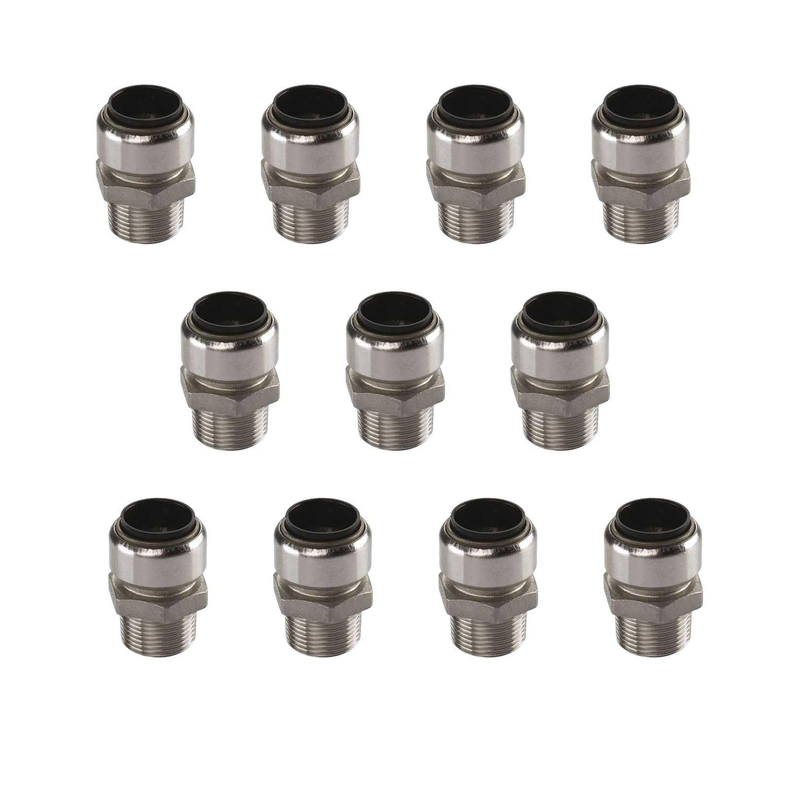 Edelstahl Steckfitting Tectite Übergangsverschraubung Außengewinde 15 mm - 1/2 Zoll DVGW 10 Stück – Bild 2 von 2