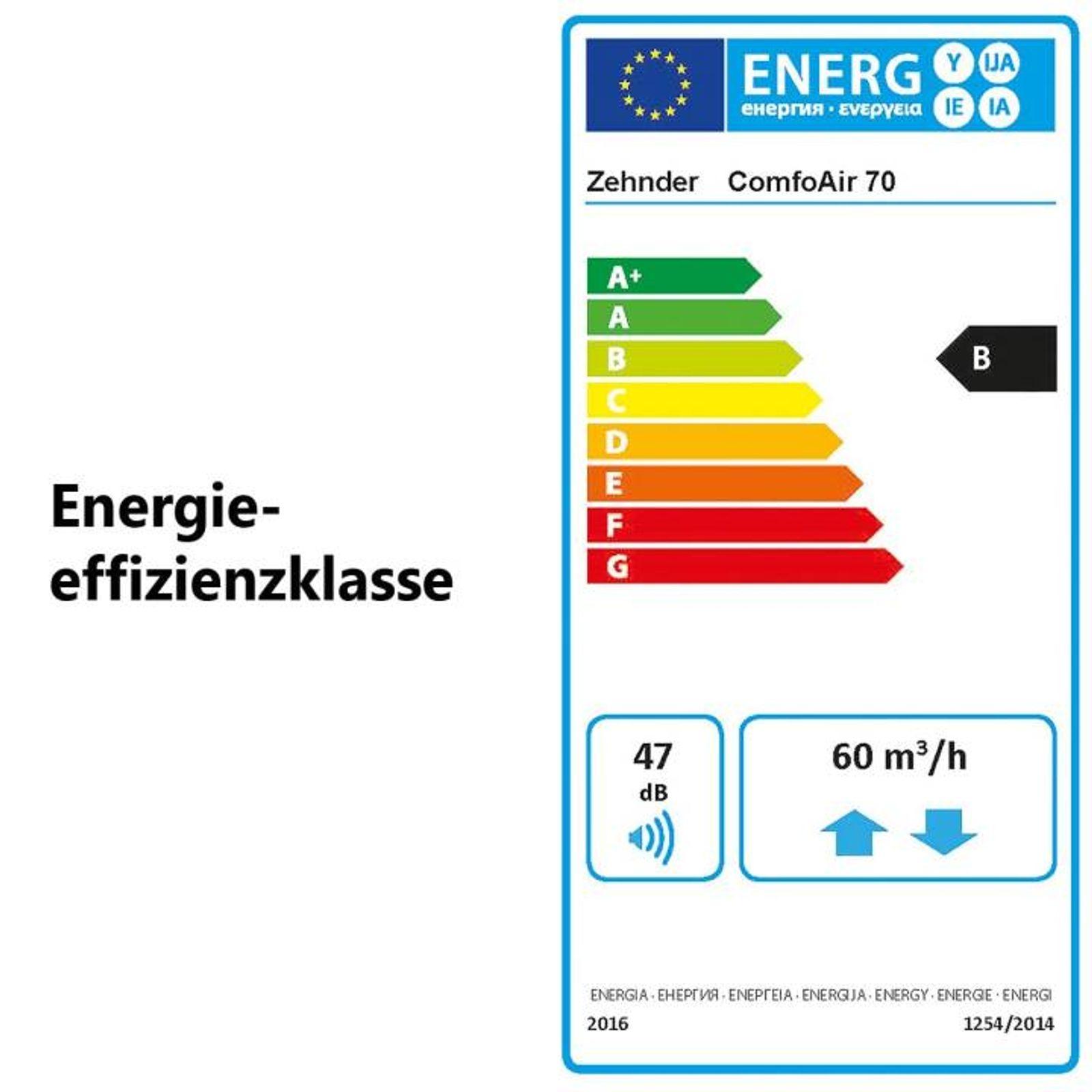 Dezentrales Zehnder Komfort-Lüftungsgerät ComfoAir 70 ohne Außenwandhaube – Bild 7 von 7