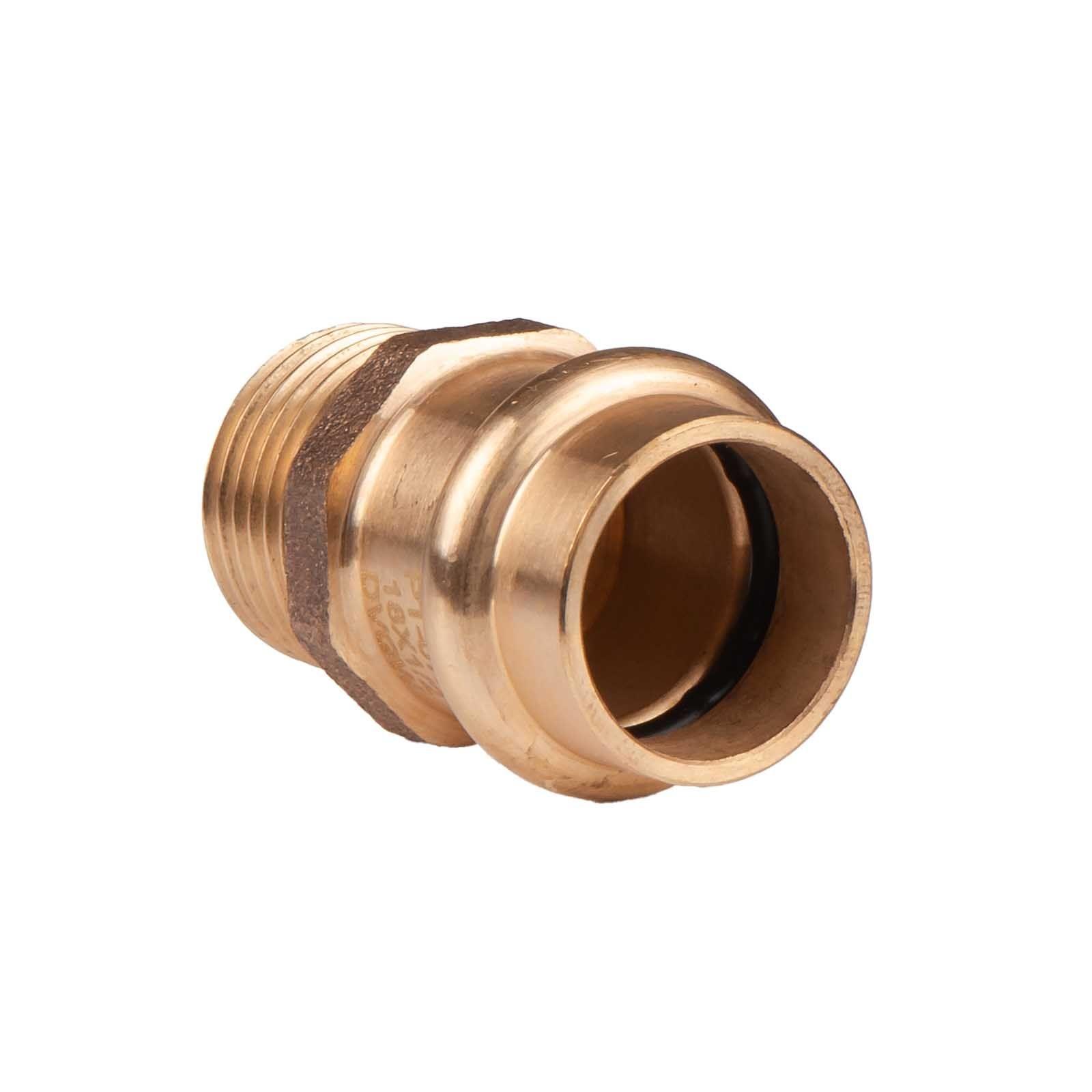 Kupfer Pressfitting Übergang aus Rotguss 18 mm - 1/2" AG V+M-Kontur DVGW – Bild 2 von 2