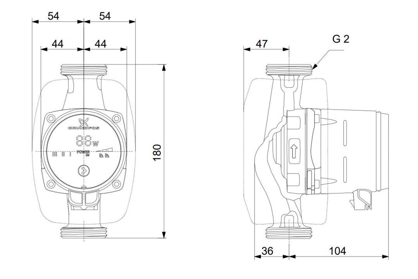 Grundfos Alpha1 32-40 180 mm Hocheffizienz-Umwälzpumpe inkl. Wärmedämmschale – Bild 2 von 2