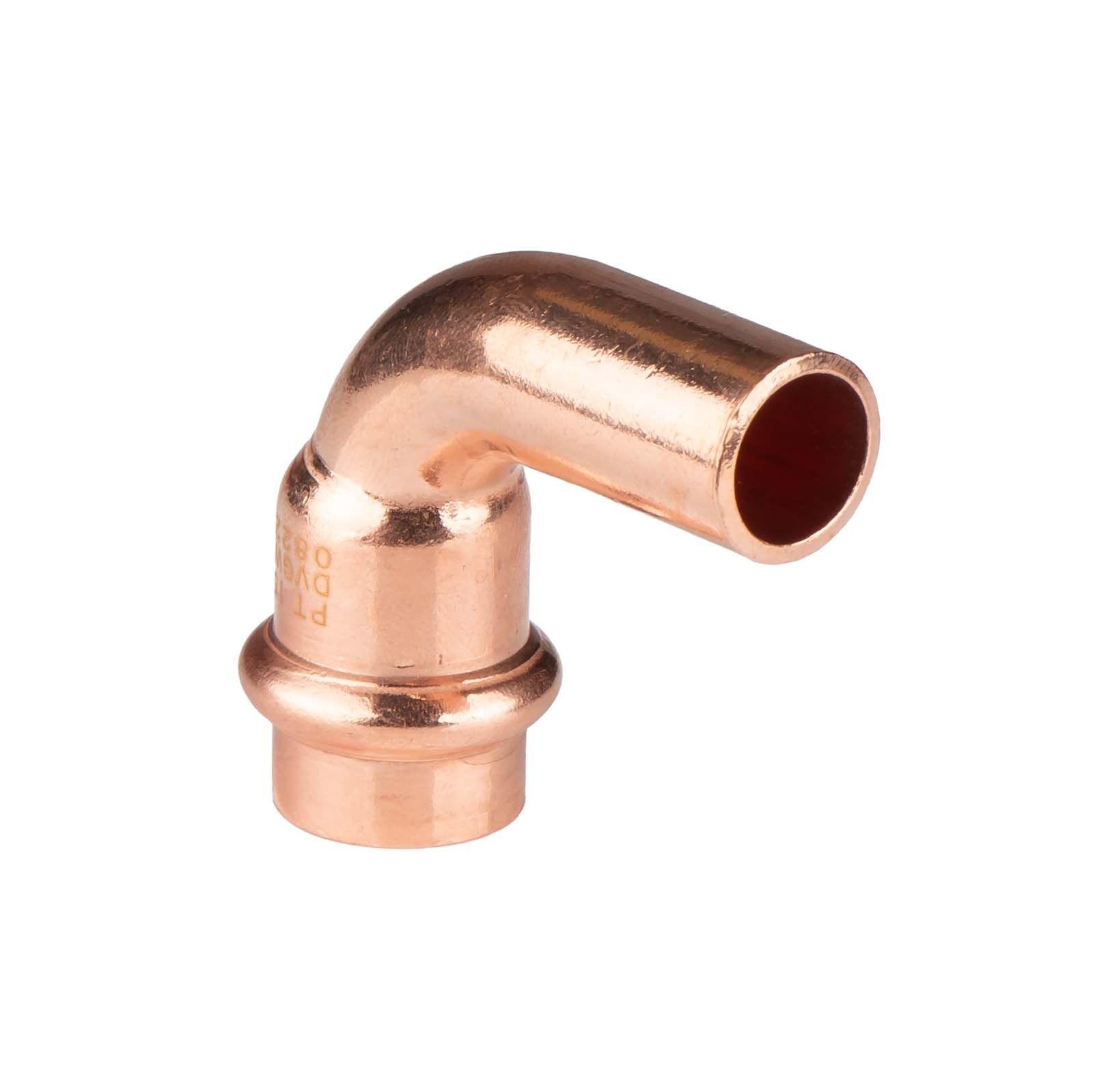 Kupfer Pressfitting Bogen 90° 15 mm Innen x Aussen V+M-Kontur DVGW – Bild 2 von 2