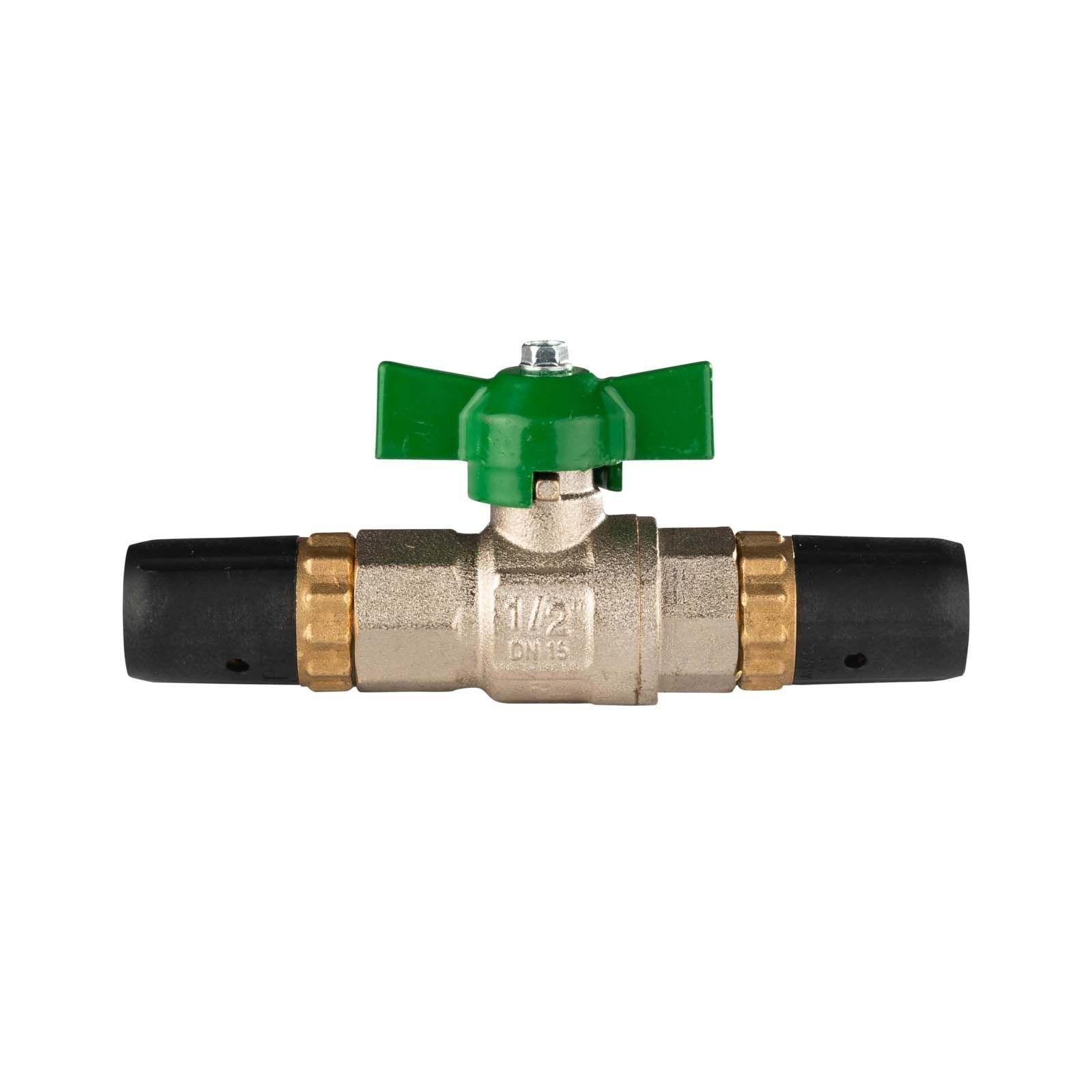 Selfio-Steck Aluverbund Steckfitting Kugelhahn für Trinkwasser 20 x 2 mm grün, Sanitär DVGW – Bild 2 von 2