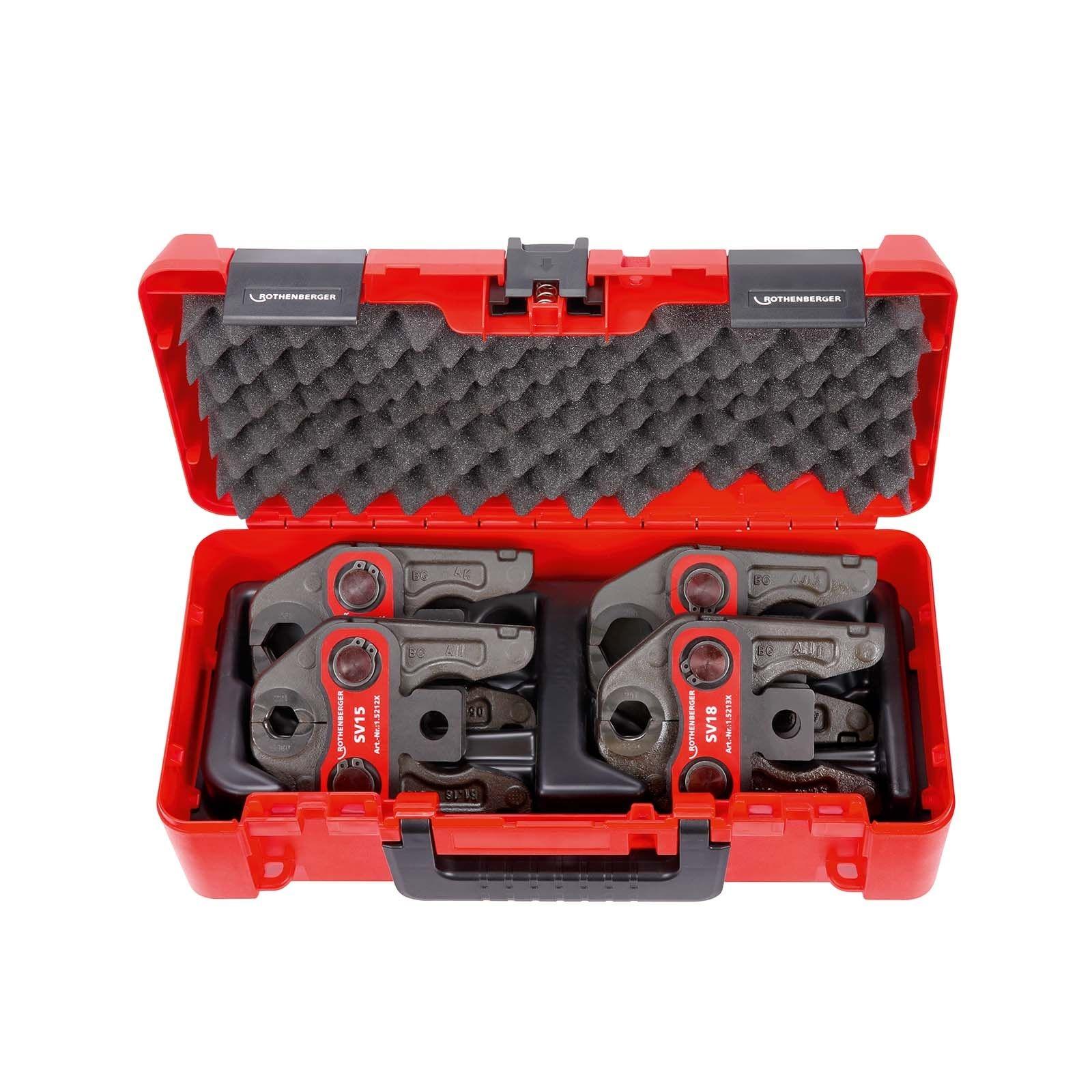 Rothenberger Pressbackenset mit Presskontur SV 15-18-22-28 mm