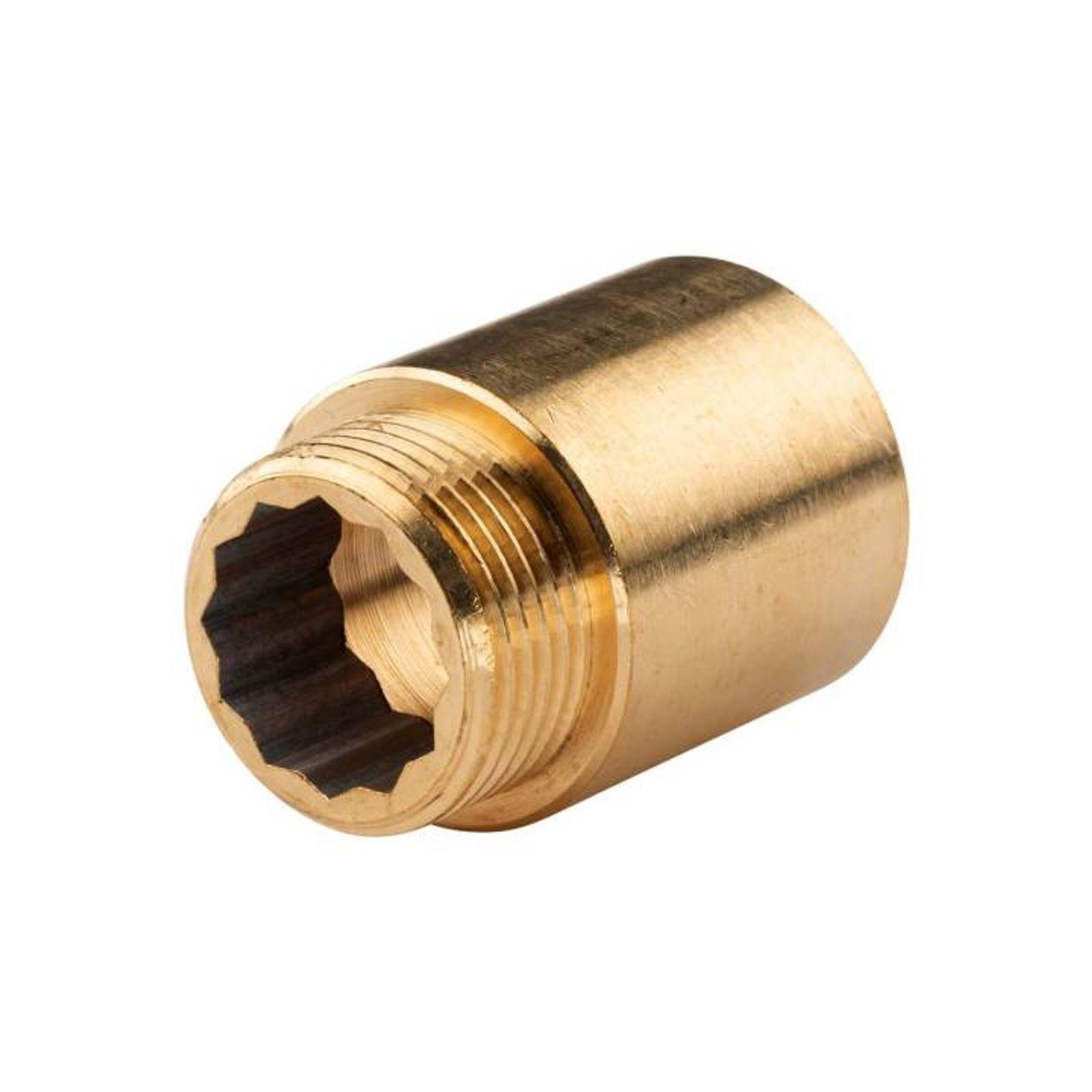 Messing Gewinde-Fitting Hahnverlängerung IG/AG 1" (DN 25) Länge 40 mm - schwere Ausführung – Bild 2 von 2