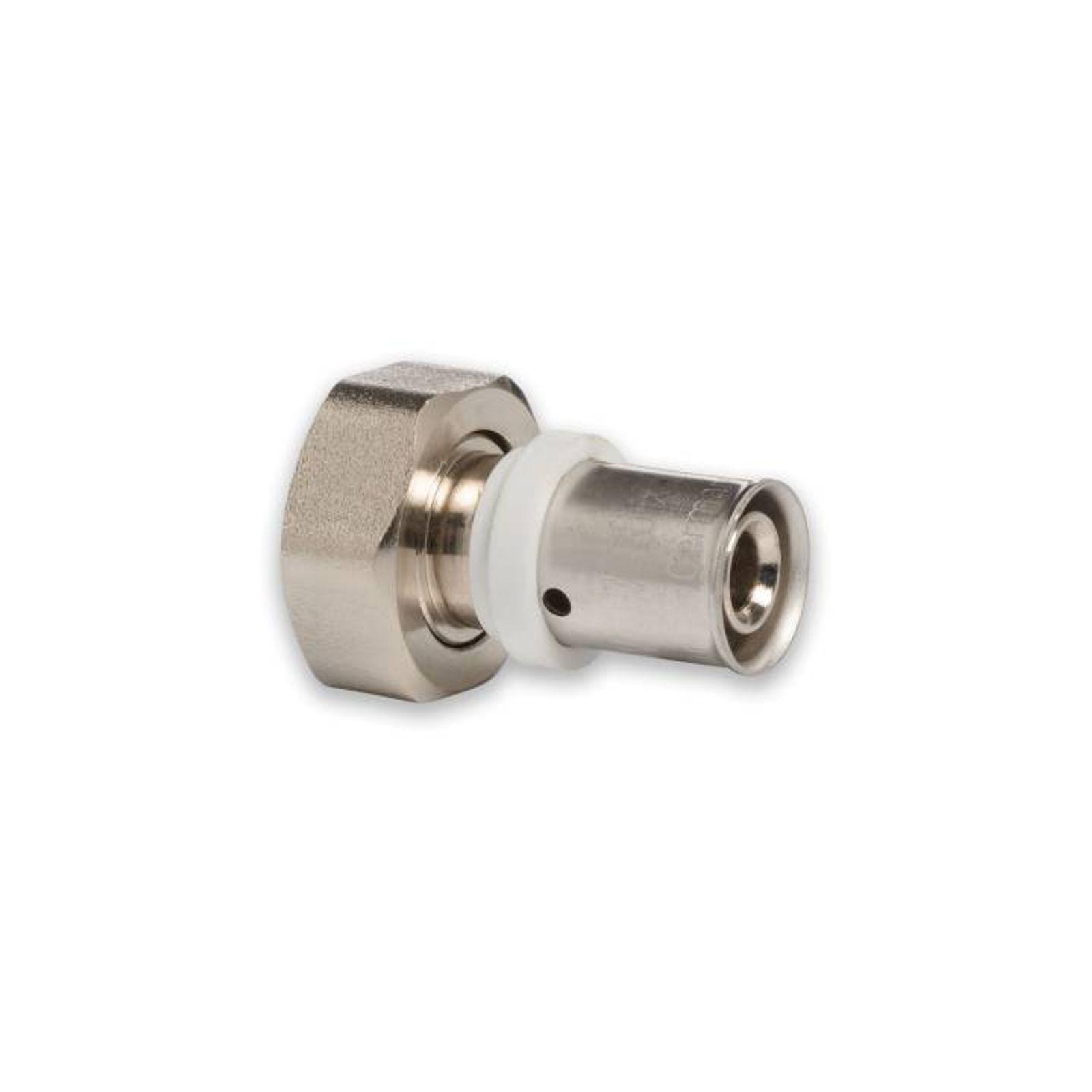 Selfio-Press Aluverbund Pressfitting Übergangsverschraubung Eurokonus-Gewinde (vernickelt) 16 x 2 mm - 3/4" TH + U Kontur
