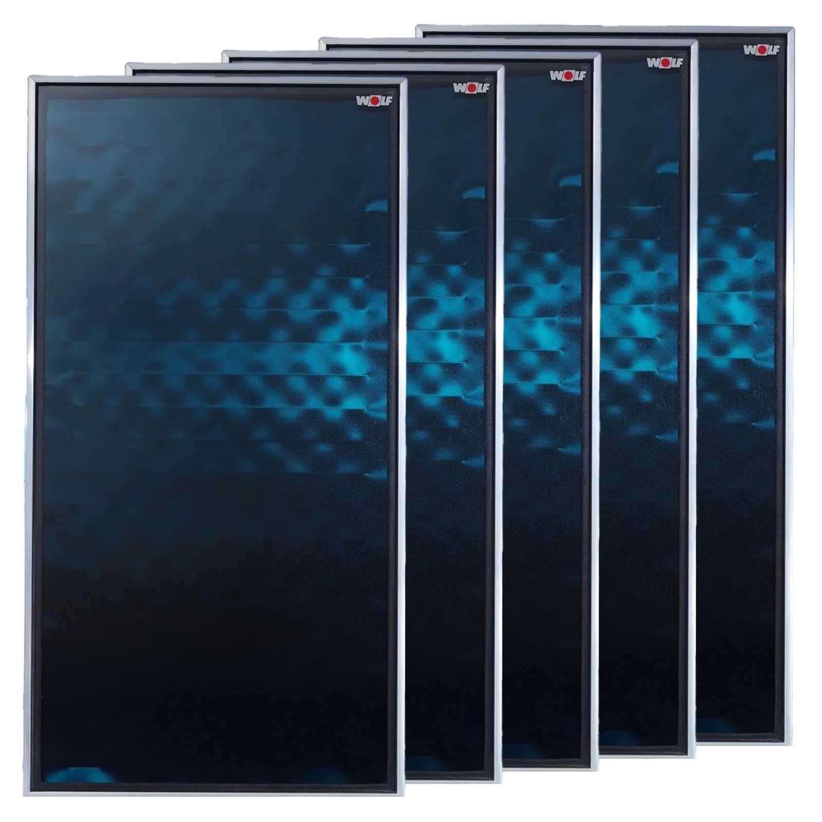 Wolf Solar-Paket 11,5 m² mit 5 Flachkollektoren CFK-1, SM1-2 Regelung – Bild 2 von 9