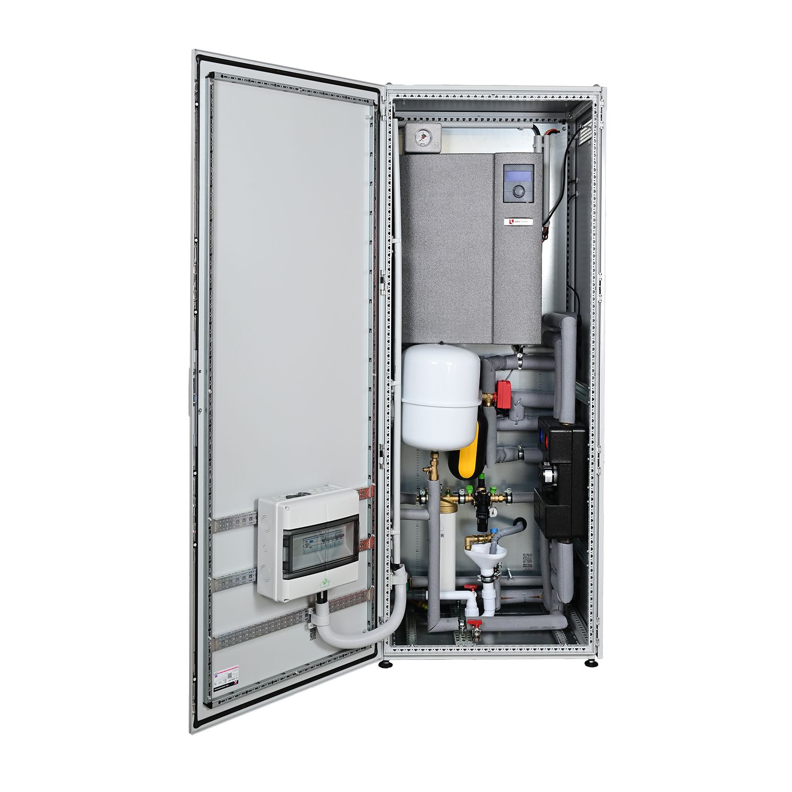 ThermCube Basic All-in-One Luft-Wasser Wärmepumpen System Speicheranschlüsse rechts ohne Speicher (nur Fühler) Bodenkonsole
