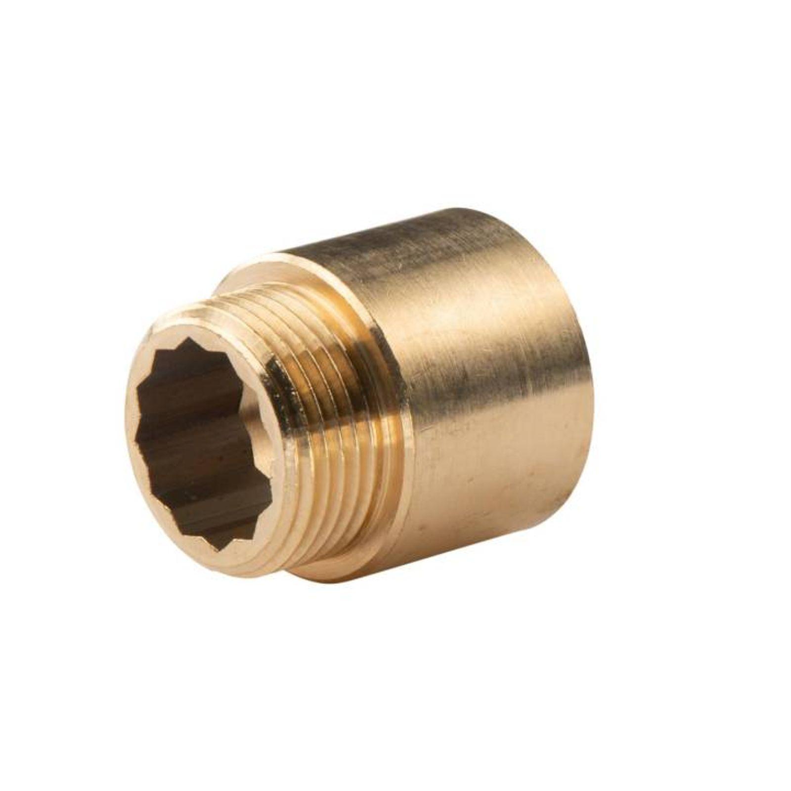 Messing Gewinde-Fitting Hahnverlängerung IG/AG 1" (DN 25) Länge 30 mm - schwere Ausführung – Bild 2 von 2