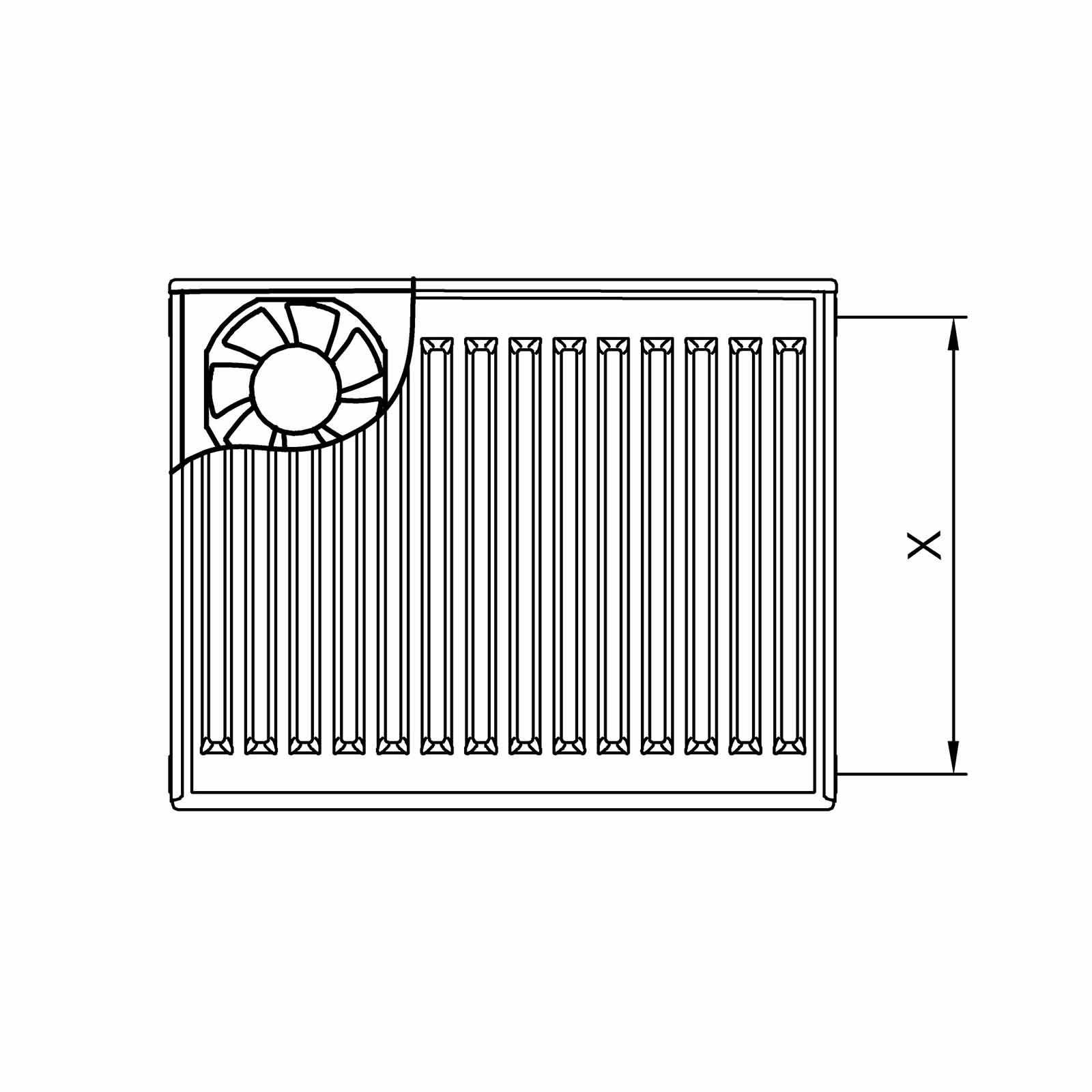Kermi x-flair Profil-K Wärmepumpen-Heizkörper Typ 22 554x1000x100 mm 666 Watt – Bild 2 von 3