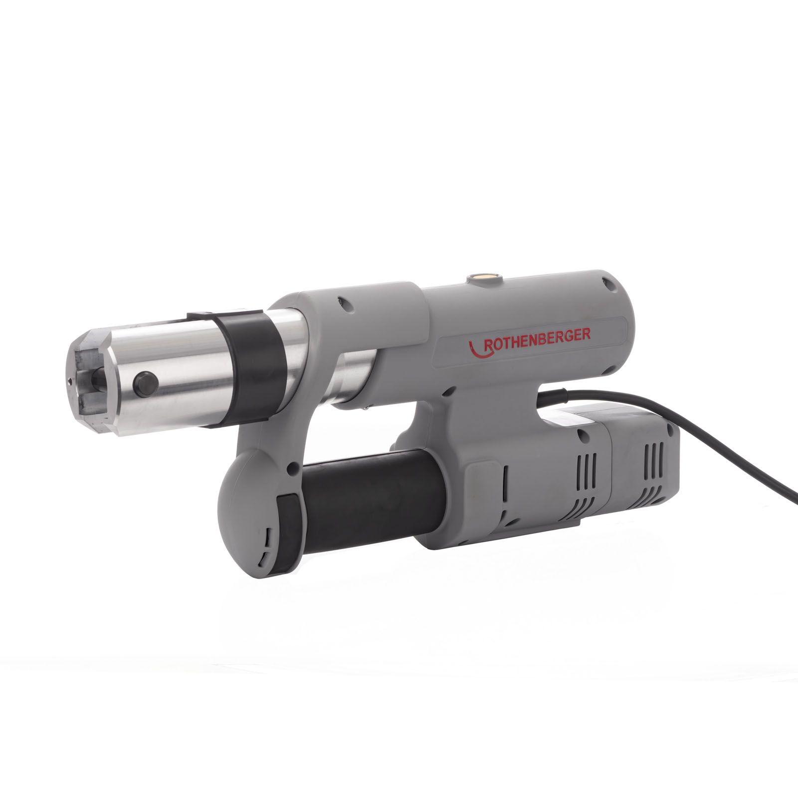 Rothenberger elektrohydraulische Fitting - Pressmaschine ROMAX AC ECO mit Pressbacken-Set SV 15-22-28 mm