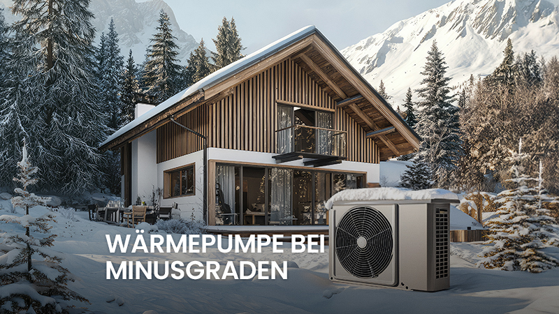 Wärmepumpe in Schneelandschaft