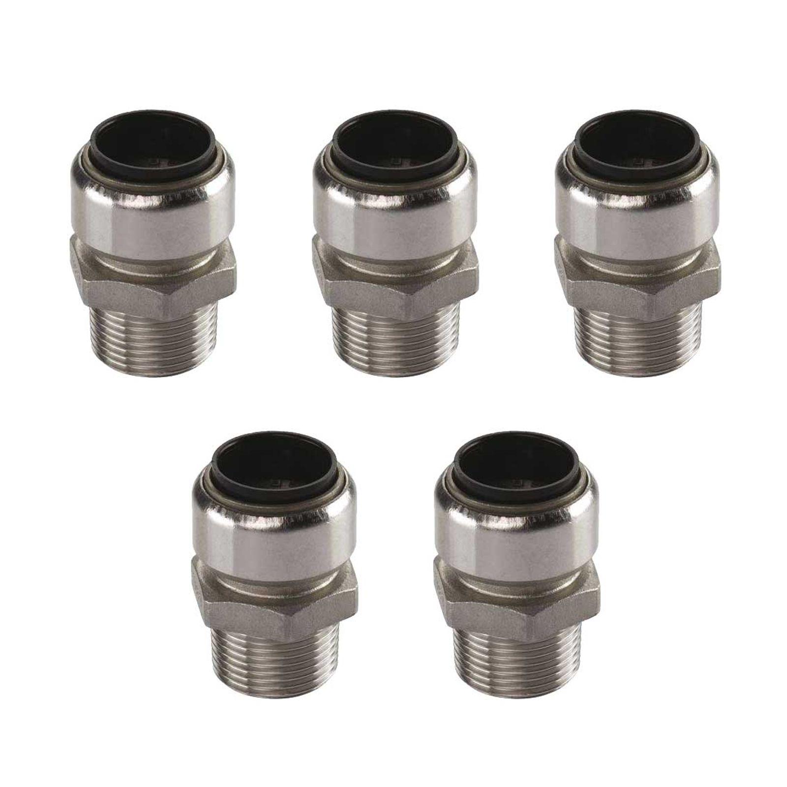 Edelstahl Steckfitting Tectite Übergangsverschraubung Außengewinde 22 mm - 3/4 Zoll DVGW 5 Stück – Bild 2 von 2