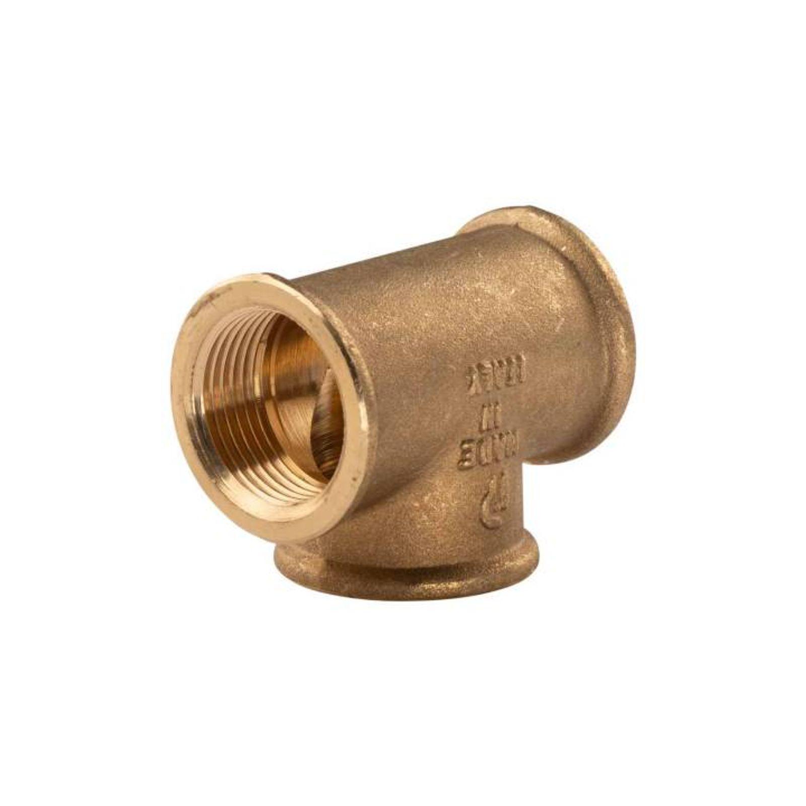 Messing Gewinde-Fitting T-Stück 3/4"IG - 3/4"IG - 3/4"IG (DN 20) - schwere Ausführung – Bild 2 von 2