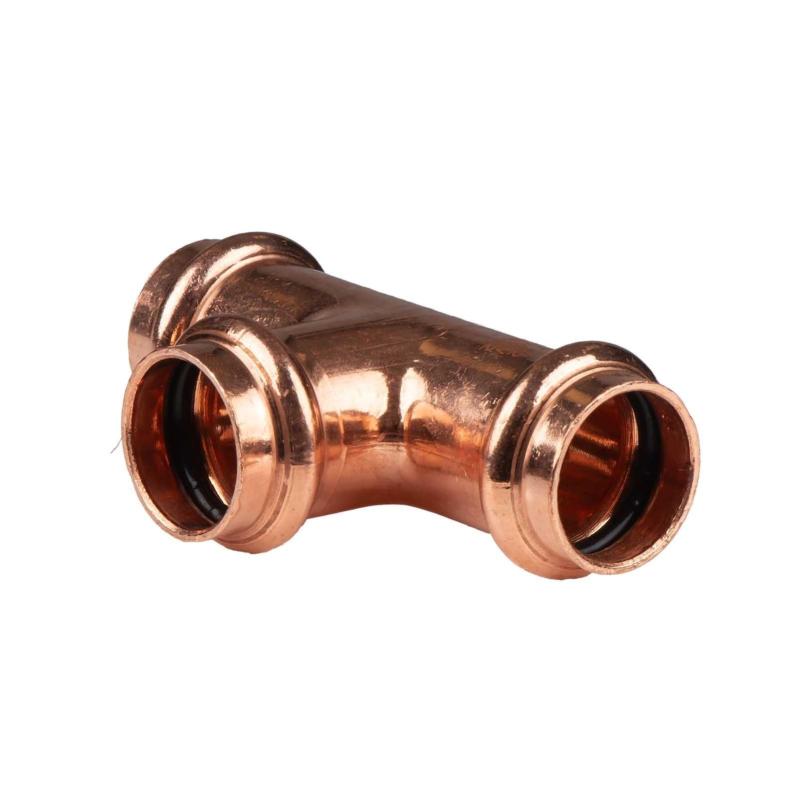 Kupfer Pressfitting T-Stück 22 mm V+M-Kontur DVGW – Bild 2 von 2