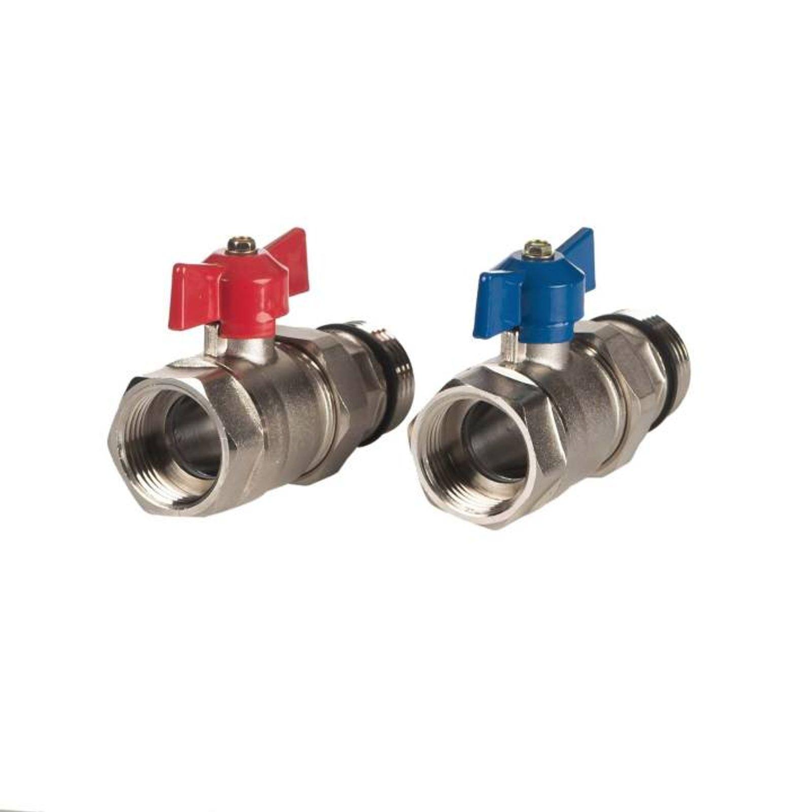 Kugelhahn-Set 1" Typ C rot / blau