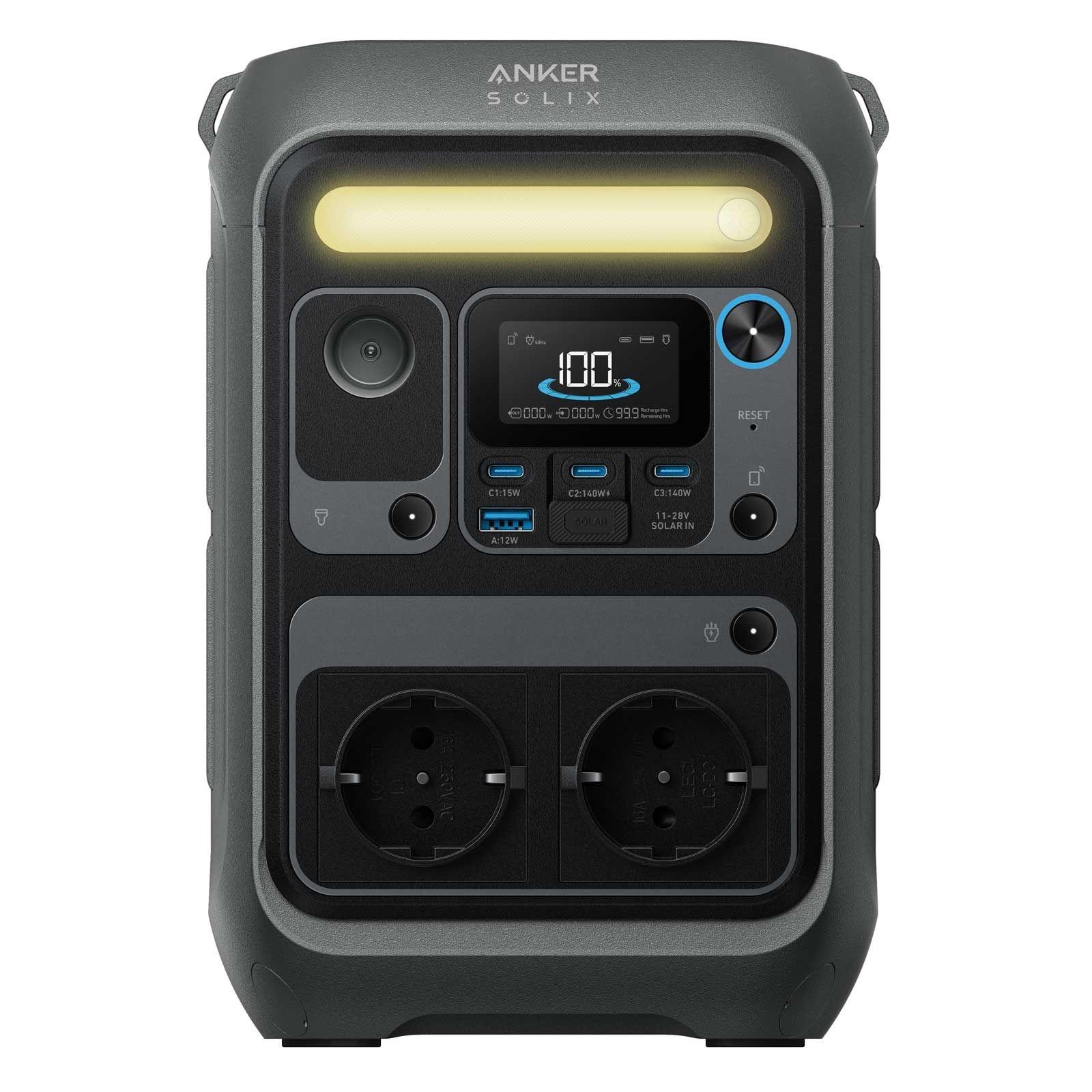 Anker SOLIX C300X + PS100X Set – Tragbare Powerstation mit 100W Solarpanel