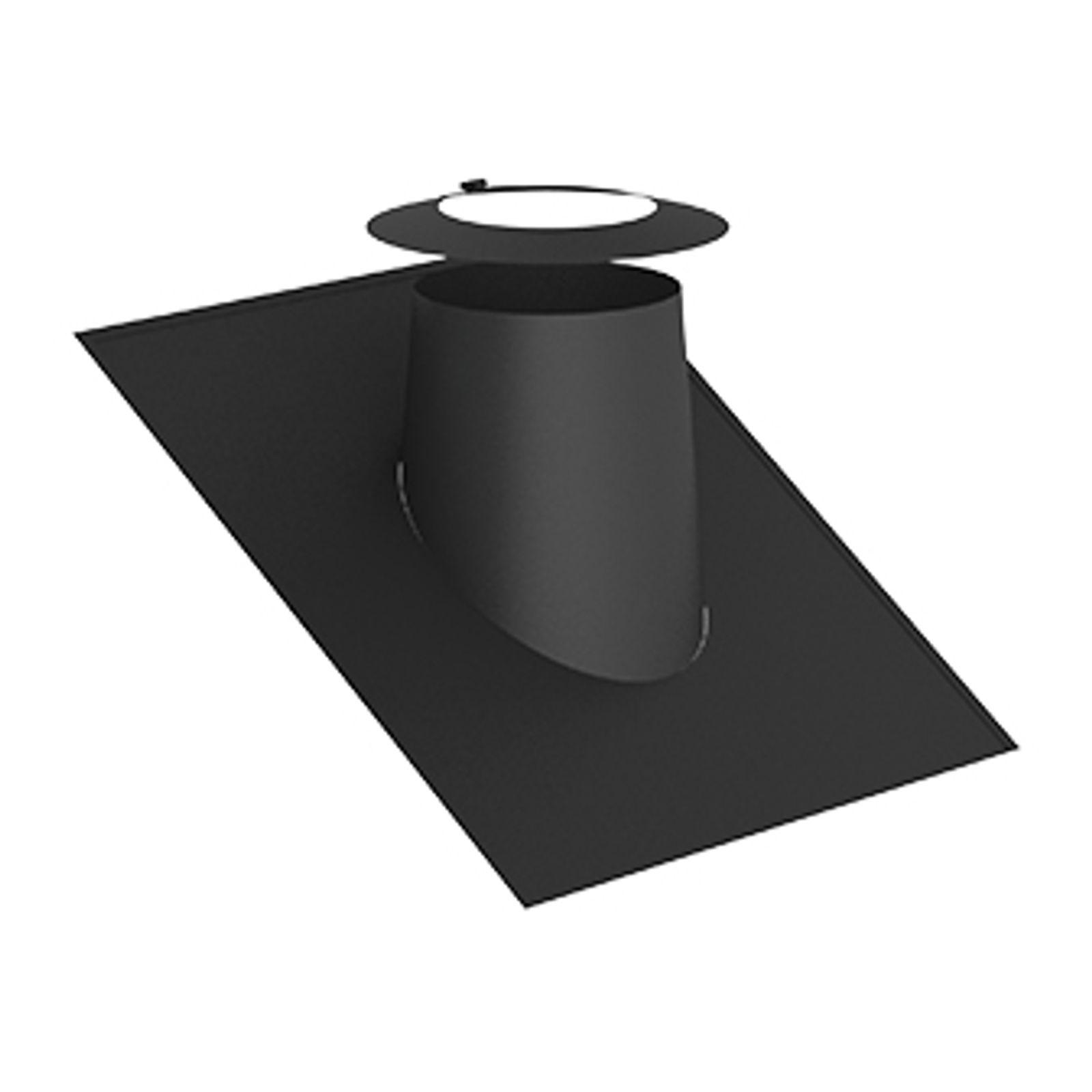 Jeremias DW-BLACK Dachdurchführung und Wetterkragen 26-35° mit Elastomerrand schwarz Edelstahl matt schwarz für Schornstein-AD Ø 250 mm