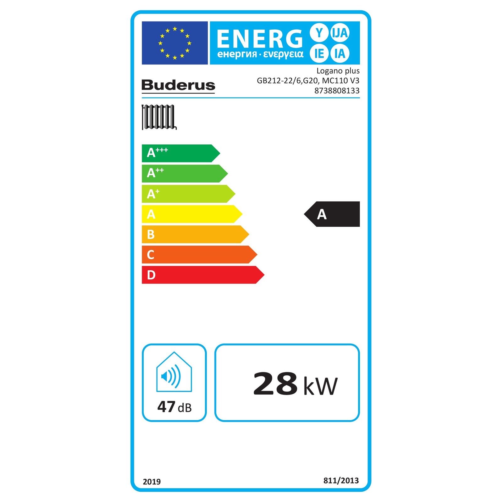 Buderus Logano plus GB212-30/6 G20 V3 Gas BW,30kW EG:E LogamaticMC110 blau – Bild 4 von 4