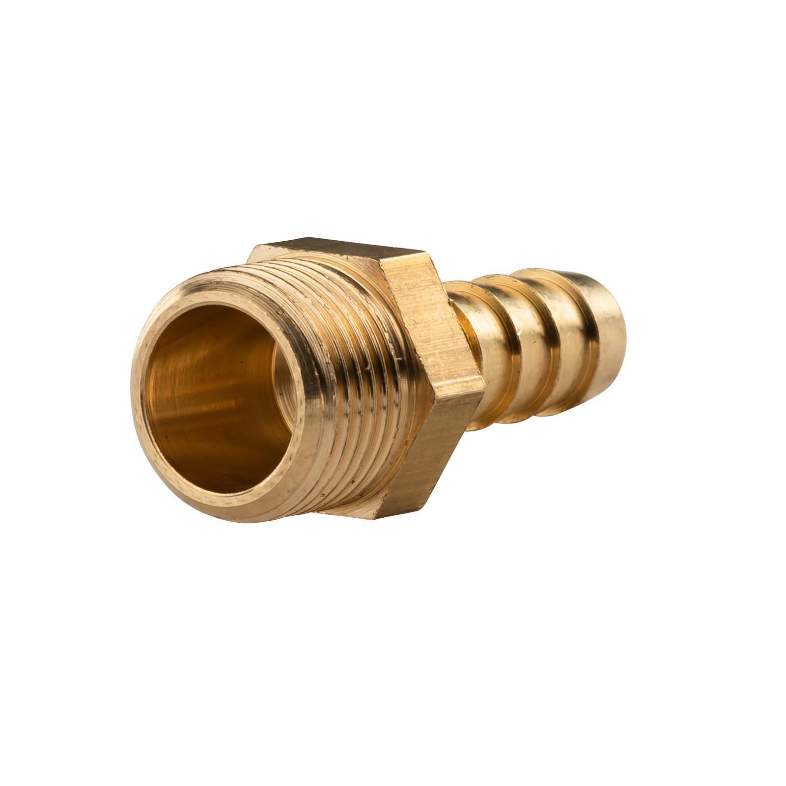 Messing Gewinde-Fitting Schlauchanschluss 3/8" AG (DN 10) Länge 10 mm - schwere Ausführung – Bild 3 von 3