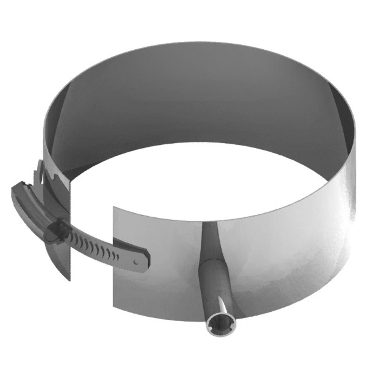 Jeremias PELLET-LINE Befestigungsschelle mit Gewindemuffe Edelstahl unlackiert Ø 80 mm