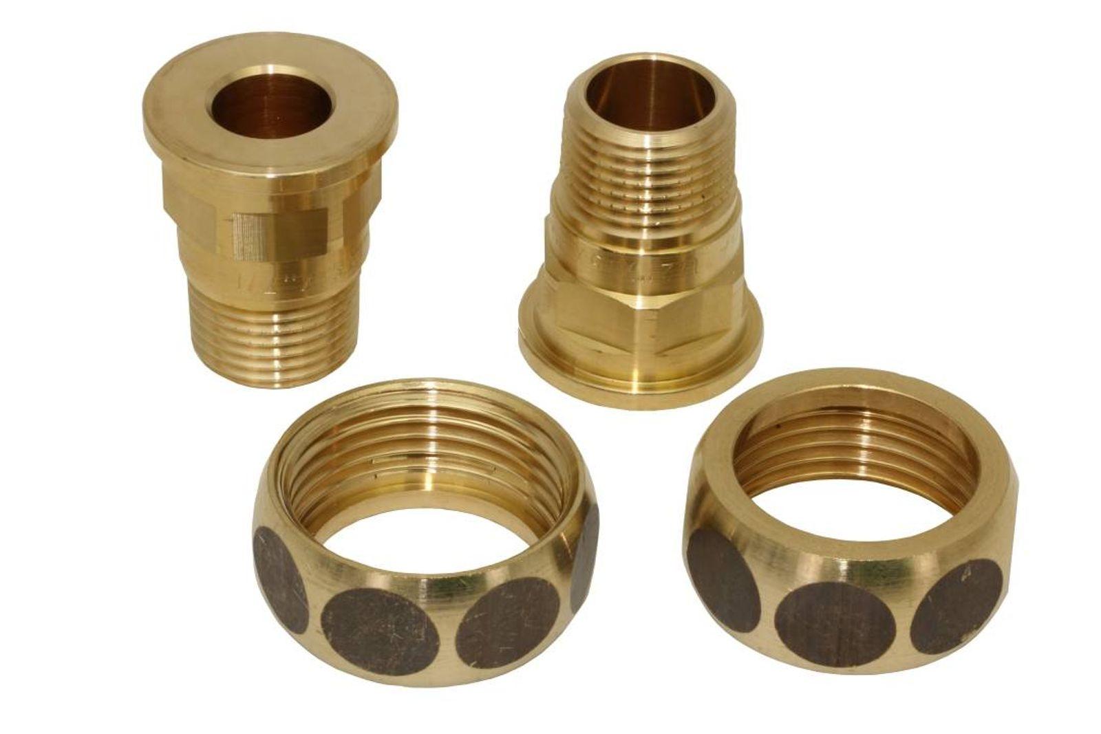 Pumpenverschraubungs-Set aus Messing DN 15 AG 1/2 Zoll x DN 25 IG 1 Zoll – Bild 2 von 2
