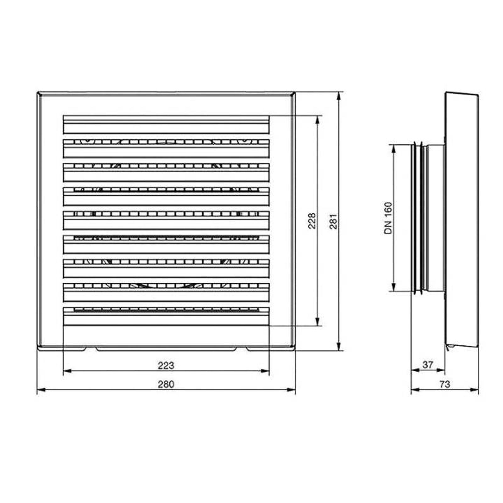 Zehnder Außenwandgitter für Wandeinbau DN 160 – Bild 4 von 4