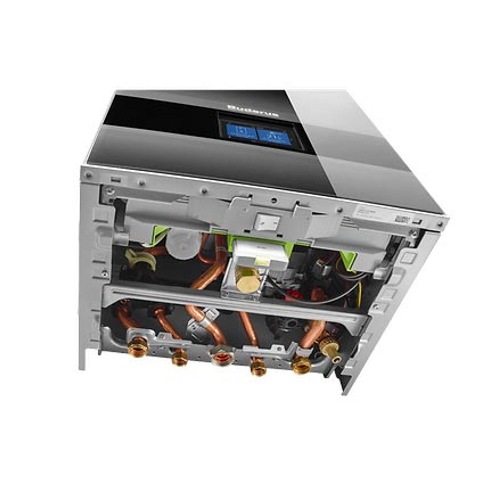 Buderus Gas-Brennwert Paket Kombigerät Logamax plus GB182i.2-20 H 20 kW in schwarz inkl. 200 l Speicher EBS-PU200 – Bild 4 von 6
