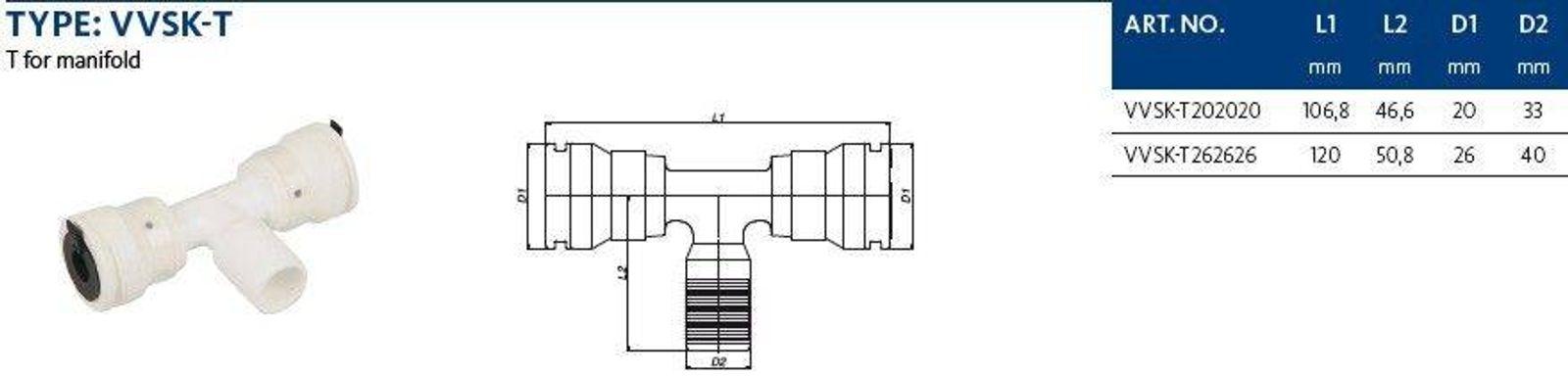 Aluverbund Steckfitting Henco Vision T-Stück Verteiler 20 x 2 – Bild 2 von 3