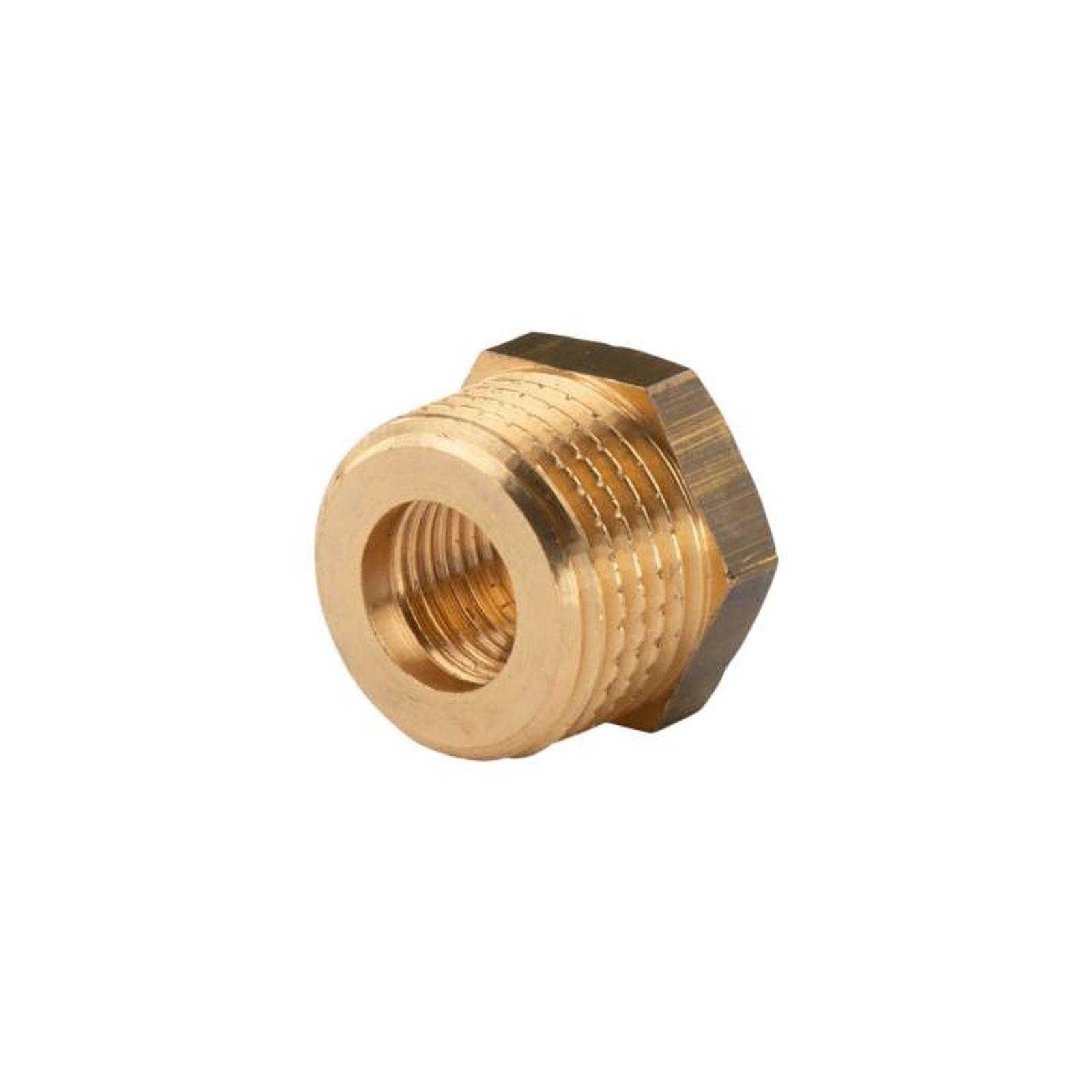 Messing Gewinde-Fitting Reduzierung 1/2"AG (DN 15) - 1/4"IG (DN 8) - schwere Ausführung – Bild 2 von 2