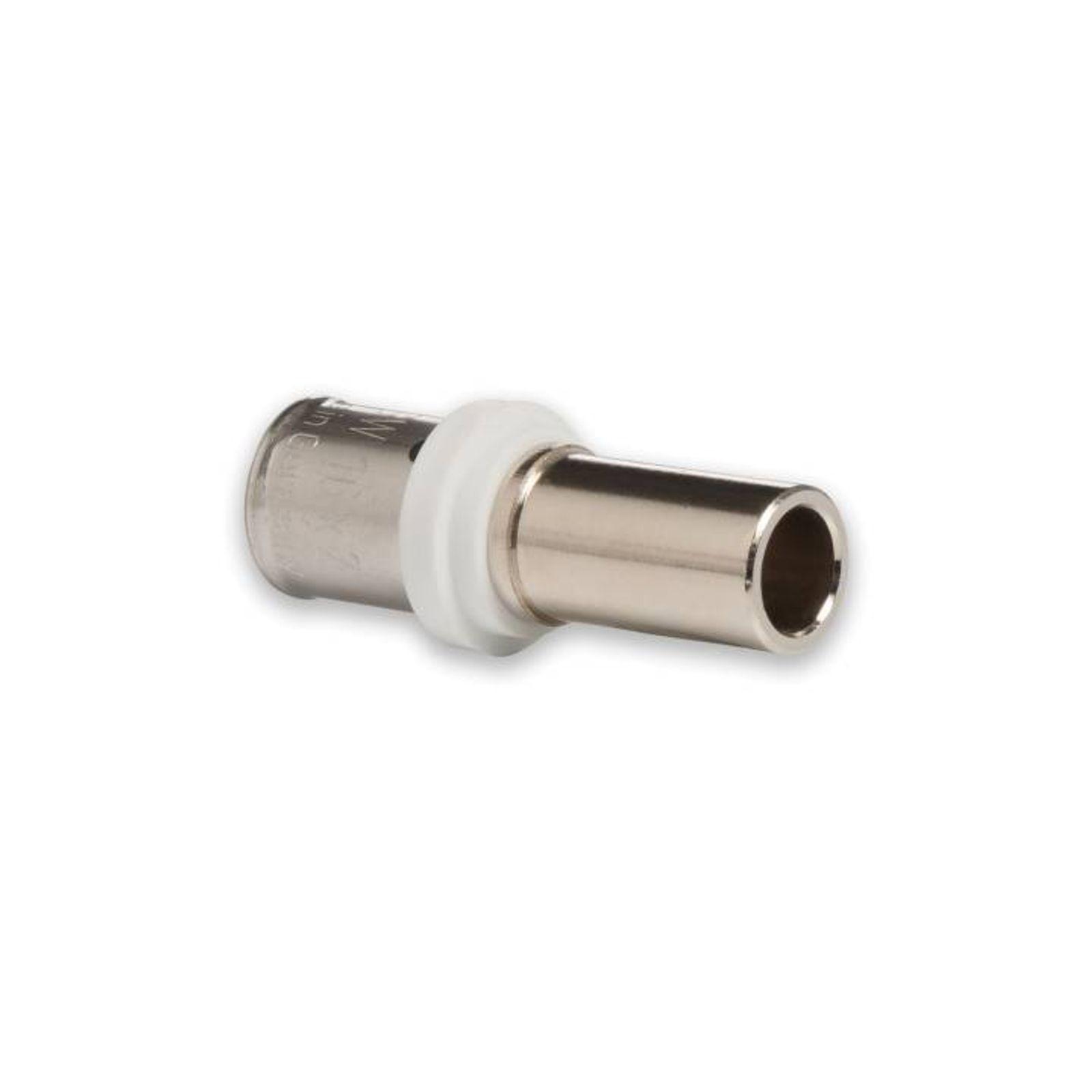 Selfio-Press Aluverbund Pressfitting Übergang Kupferrohr 16 x 2 mm - 15 mm (Pressanschluss) vernickelt TH + U Kontur – Bild 2 von 2