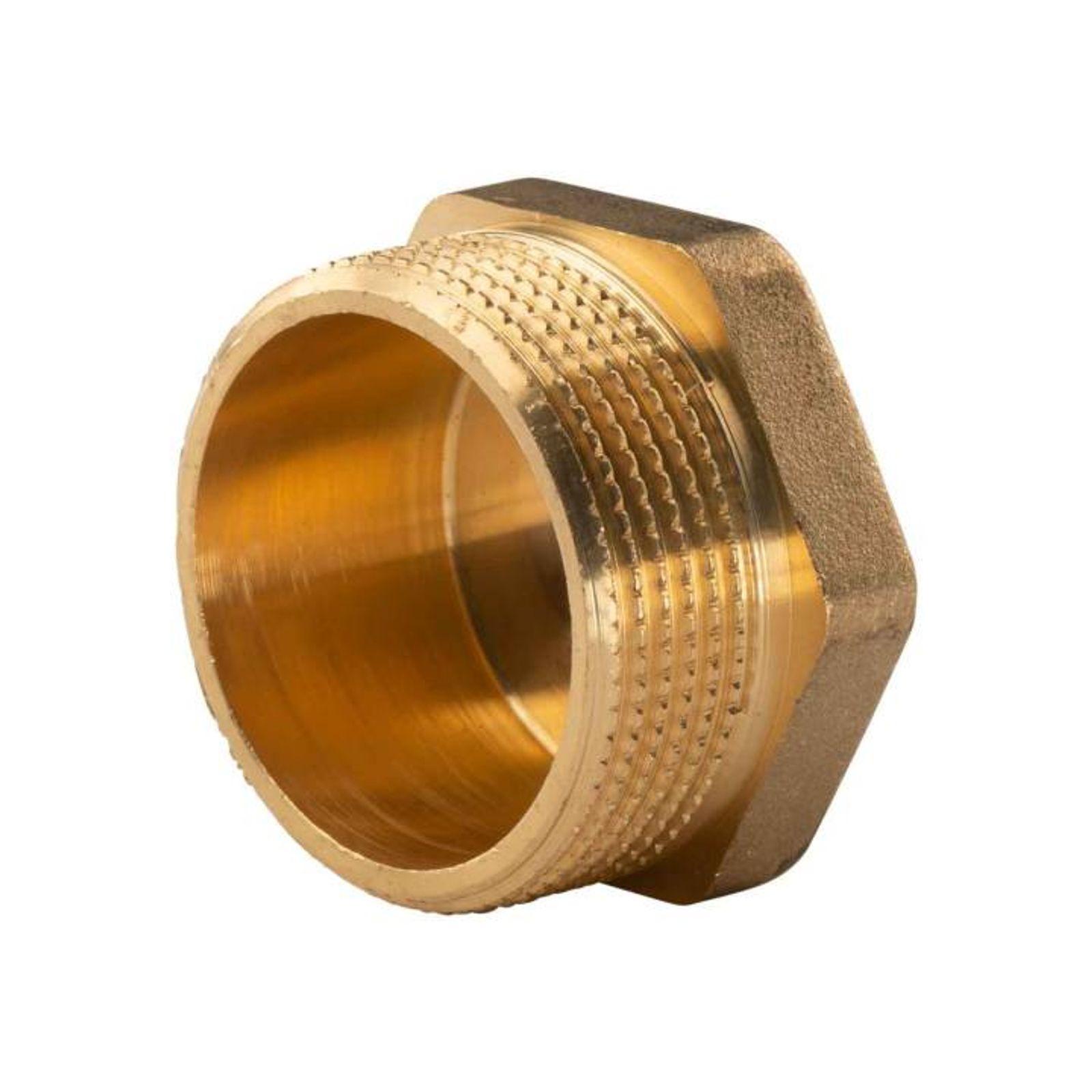 Messing Gewinde-Fitting Stopfen 1 1/2'' AG (DN 40) - schwere Ausführung