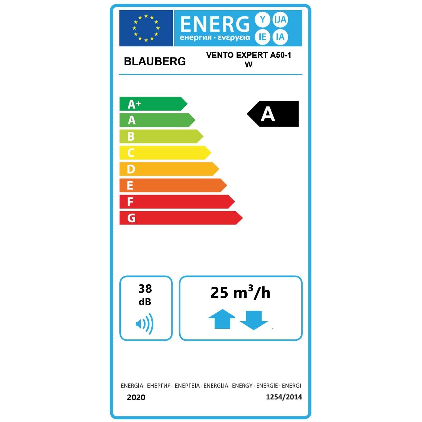 Blauberg Komplettset dezentrales Lüftungsgerät VENTO Expert A50-1 W V.2 weiße Innenblende, WLAN, DN 160 – Bild 11 von 11