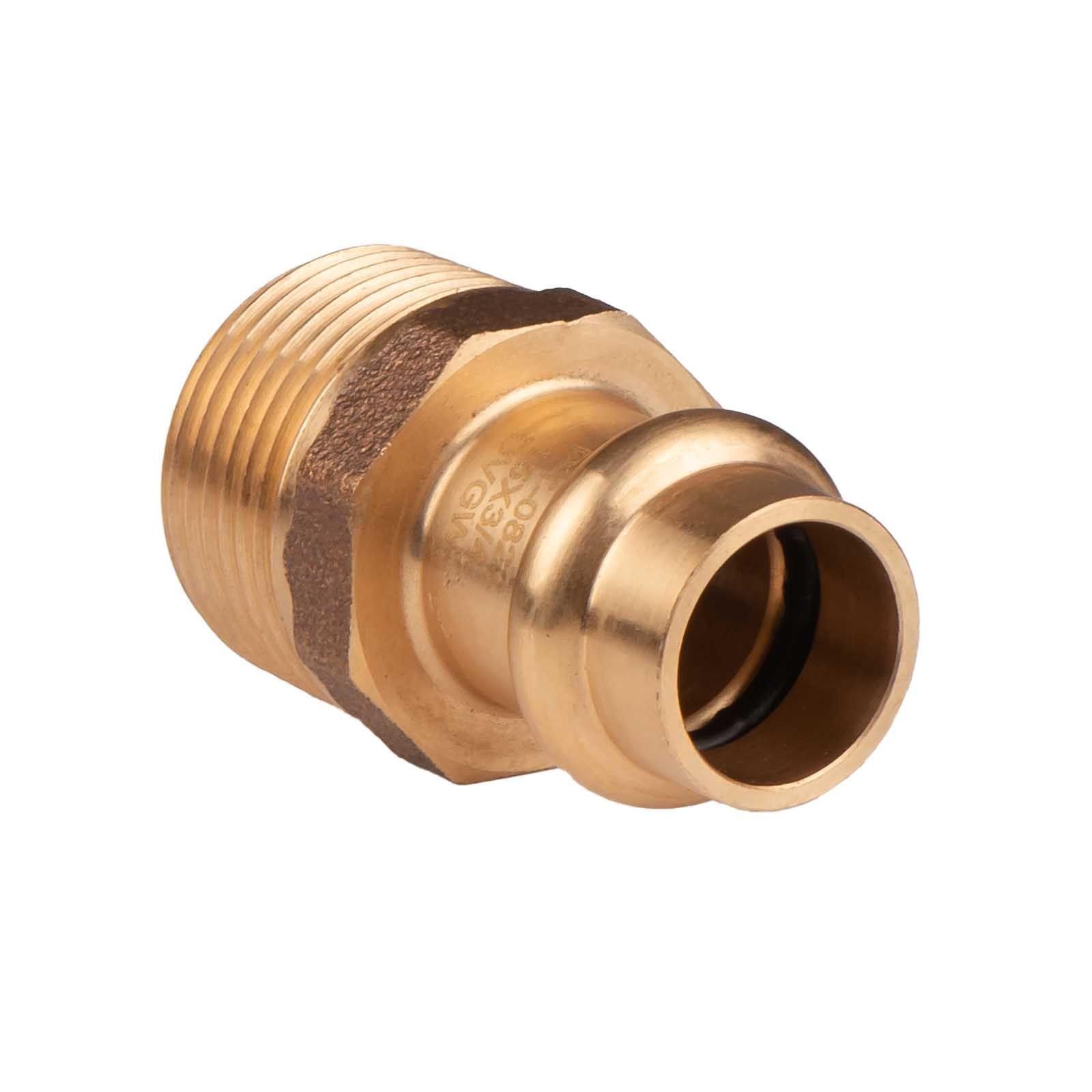 Kupfer Pressfitting Übergang aus Rotguss 15 mm - 3/4" AG V+M-Kontur DVGW – Bild 2 von 2